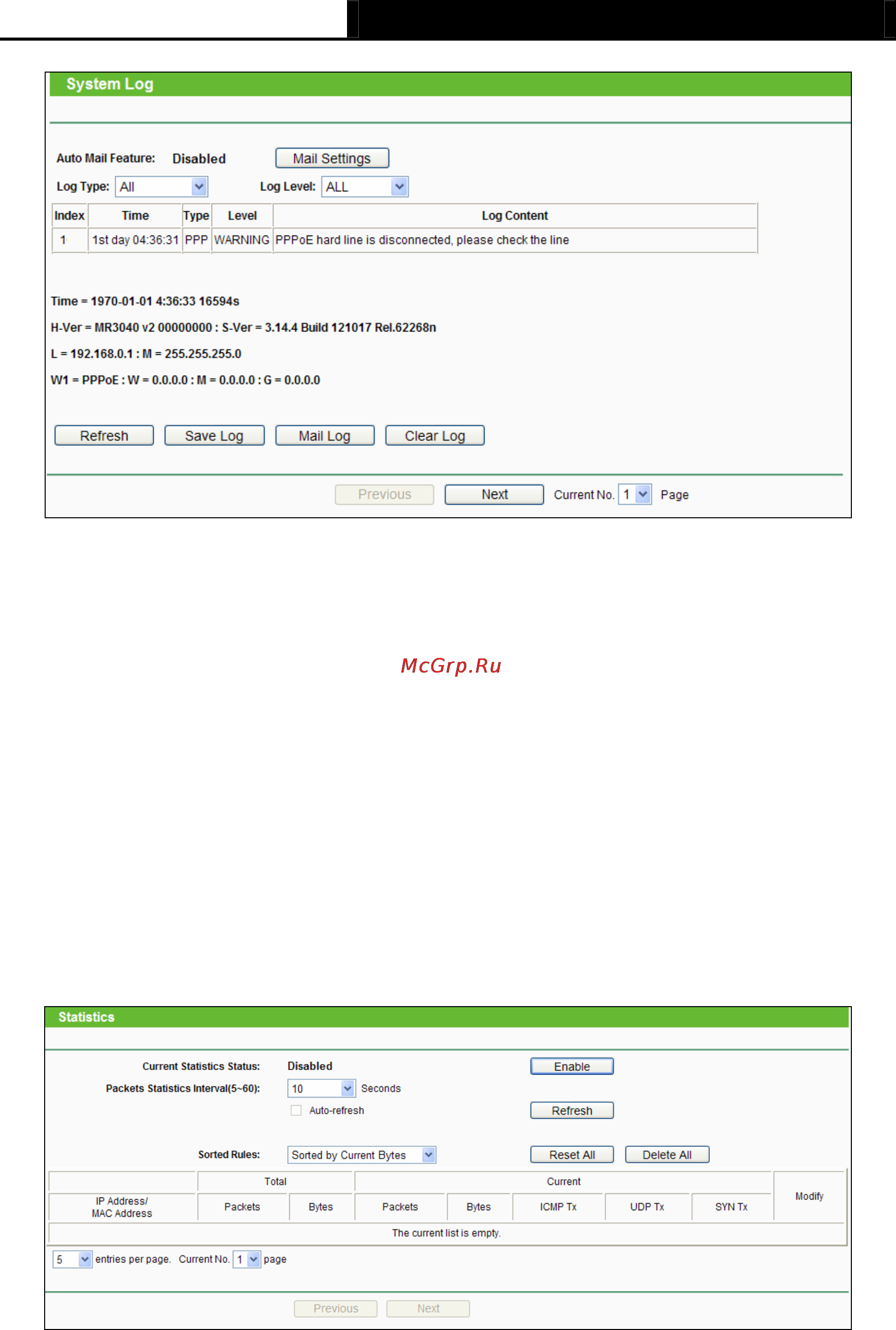 Tp-Link TL-MR3040 [109/241] Statistics