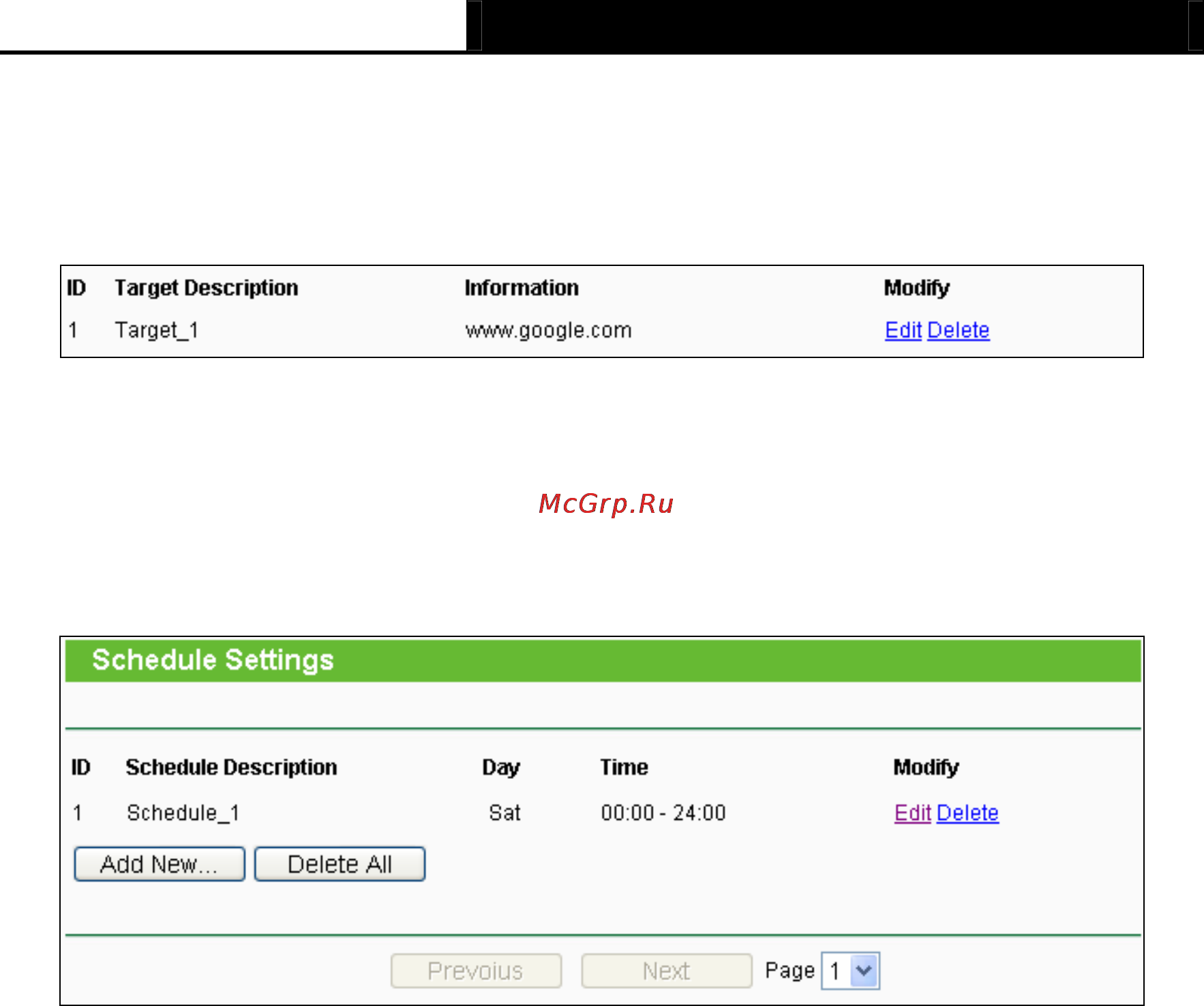 Tp-Link TL-MR3040 [91/241] Schedule