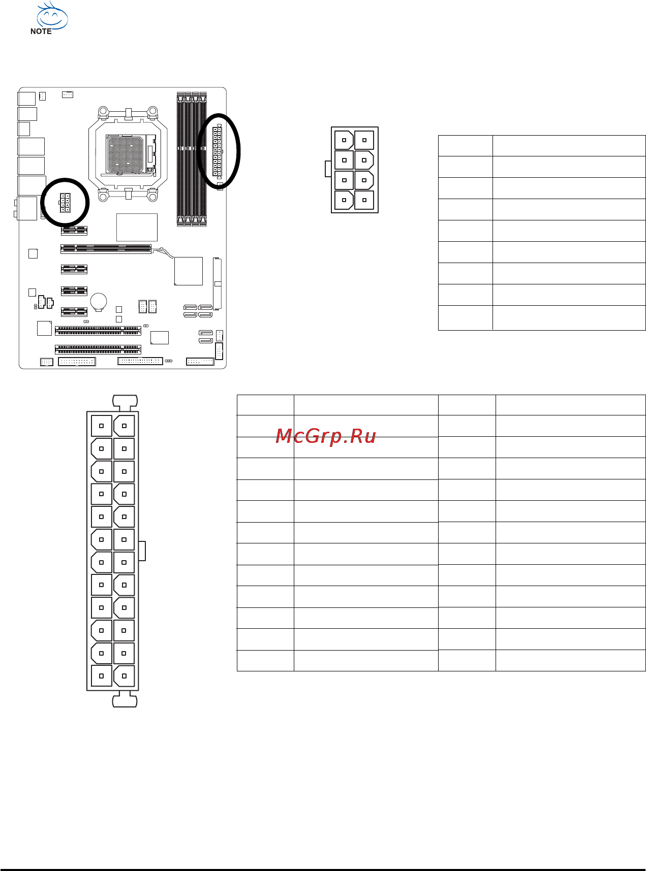 Gigabyte GA-MA770T-US3 (rev.1.3) [22/100] With the use of the power connector the power supply can supply enough stable power to all the components on the motherboard before connecting the power conne...