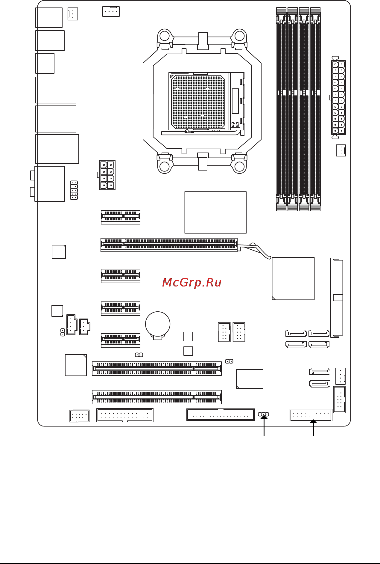 Gigabyte GA-MA770T-UD3P (rev.1.1) [7/100] Ga ma770t ud3p motherboard layout