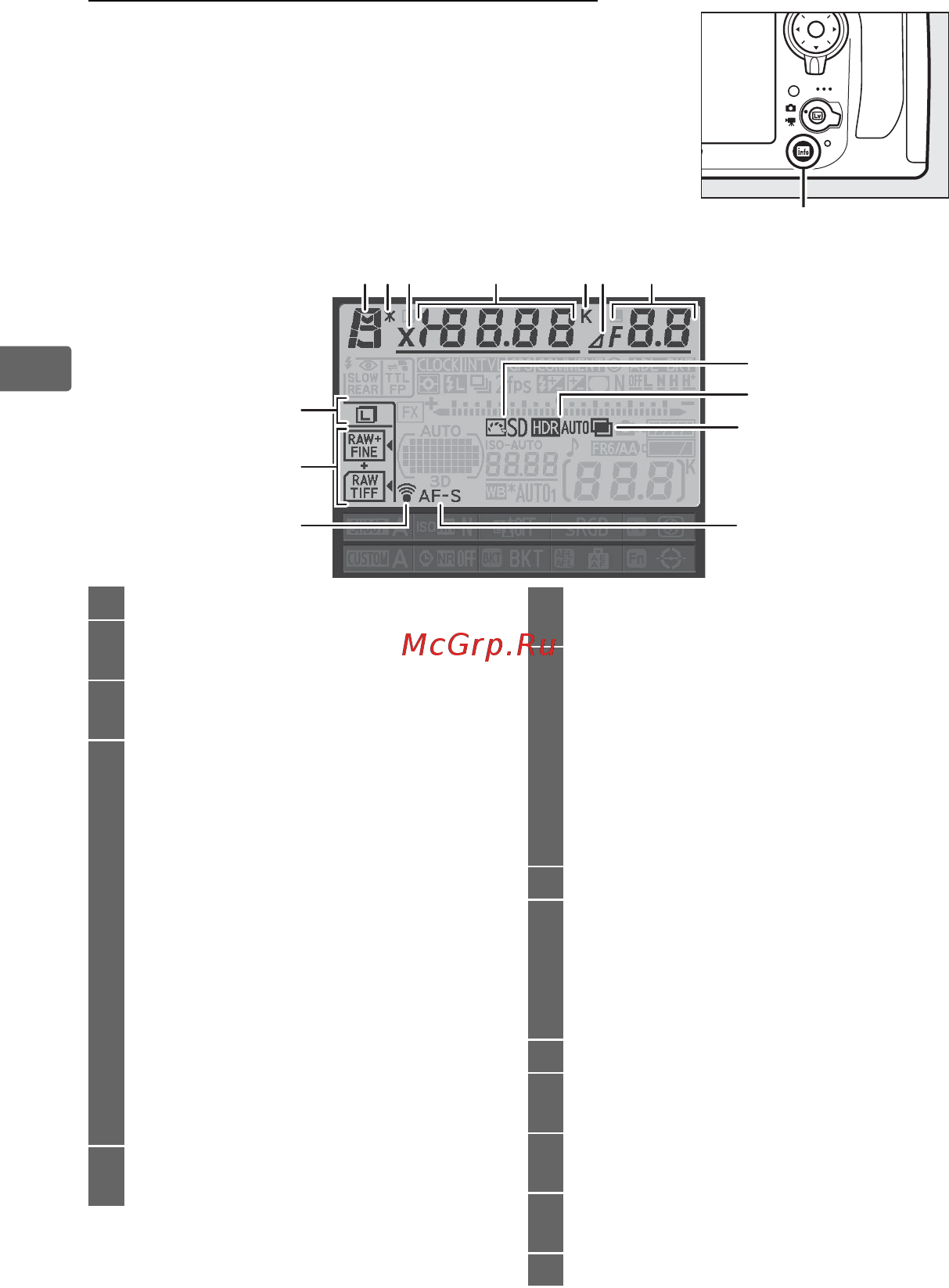 Nikon D800 Body [34/472] Информационный экран