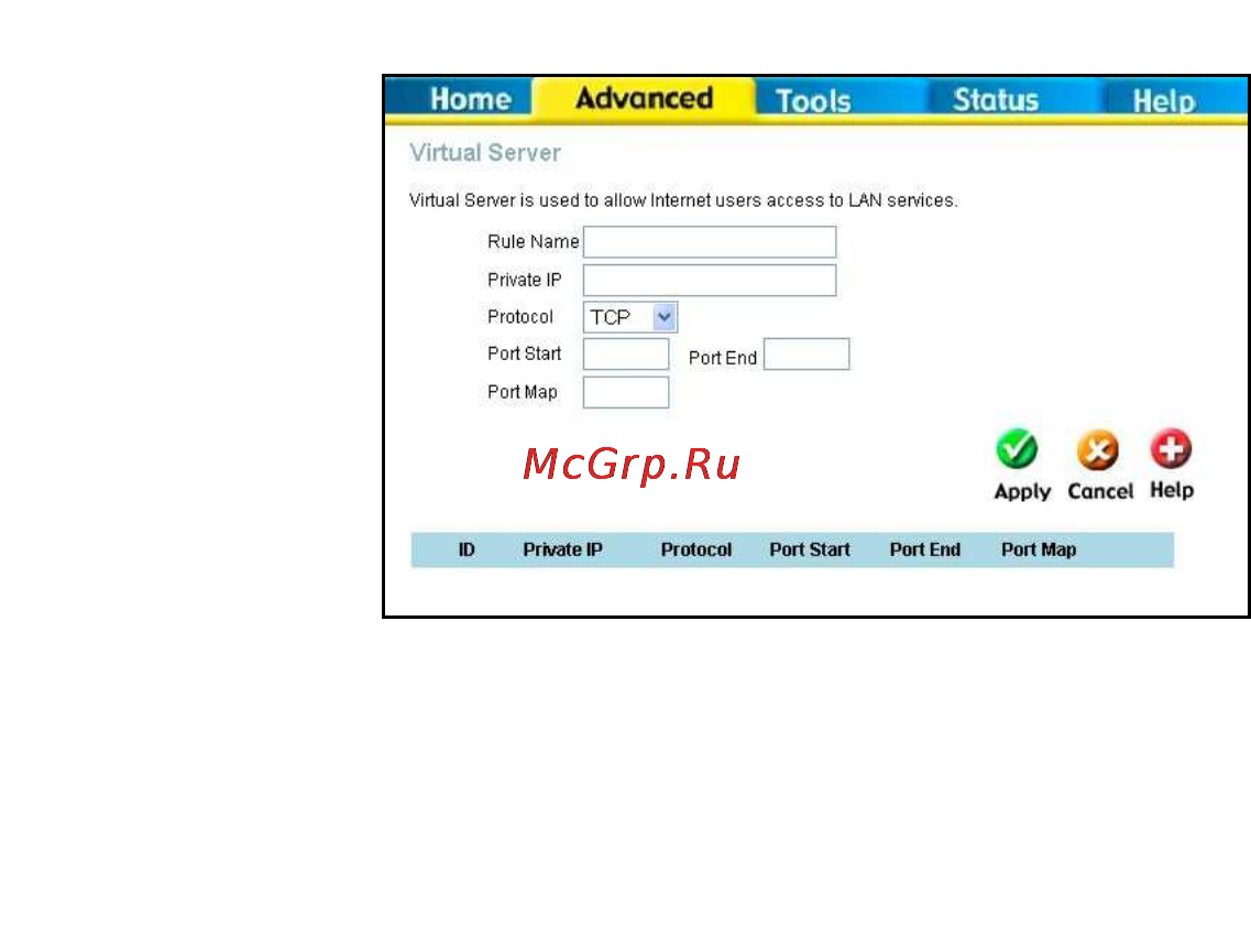 D-Link DVA-G3340S [45/78] Virtual server
