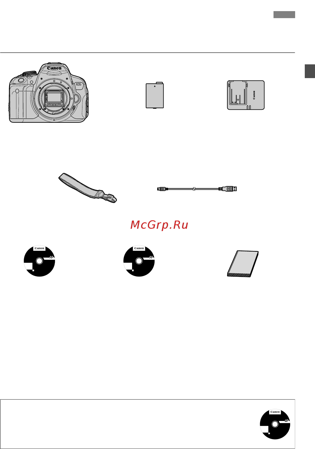 Canon EOS 650D Body Black [3/376] Контрольный список комплекта поставки