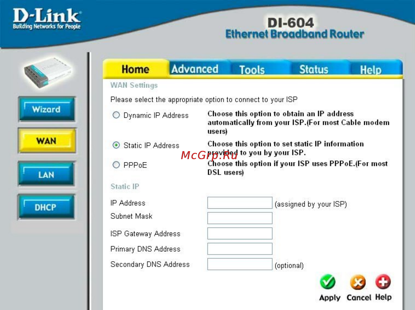 D-Link DI-604 [17/79] Static ip address