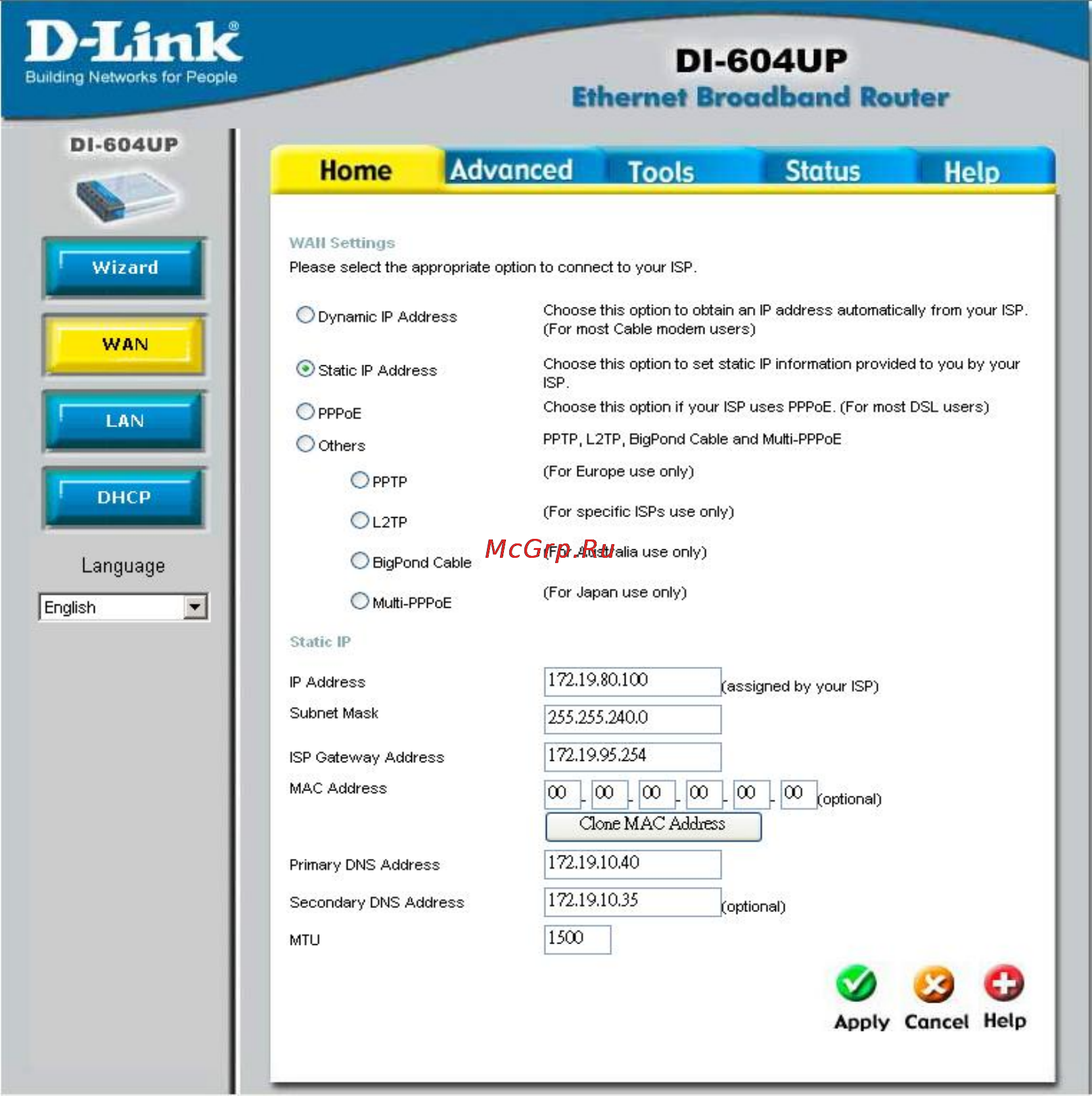 D-Link DI-604UP [14/61] Static ip address