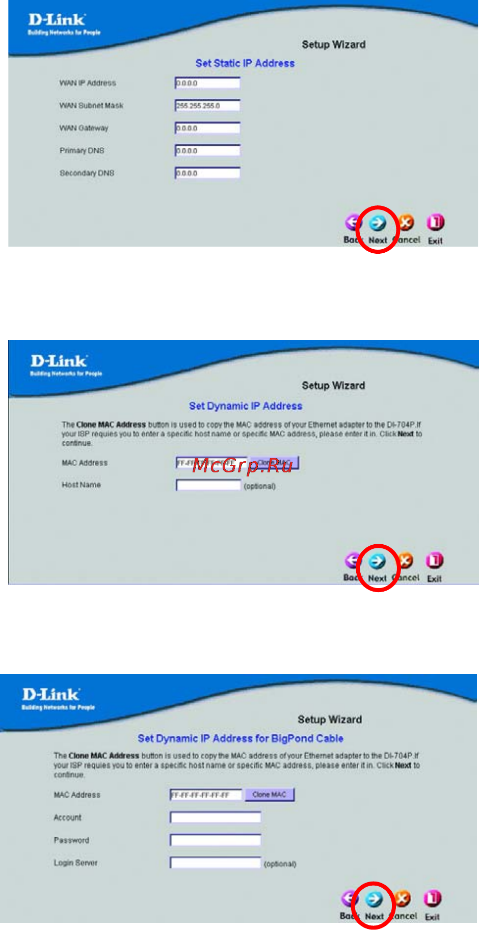D-Link DI-704P [11/53] Dynamic ip address for bigpond cable