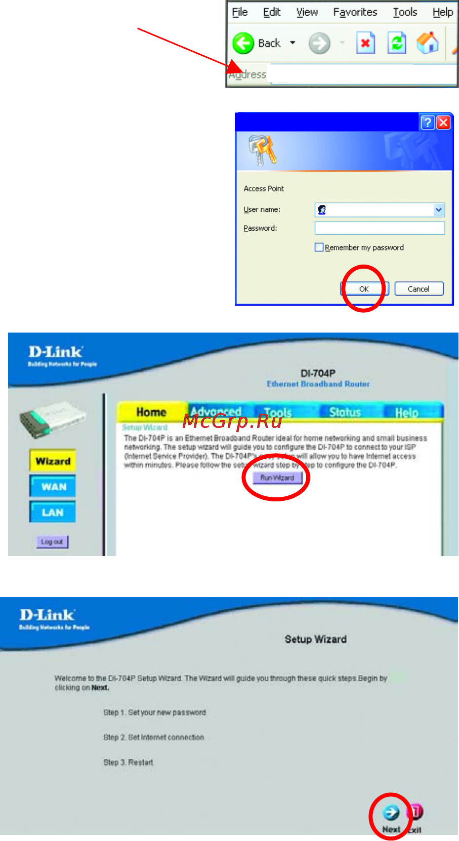 D-Link DI-704P [9/53] Using the configuration wizard