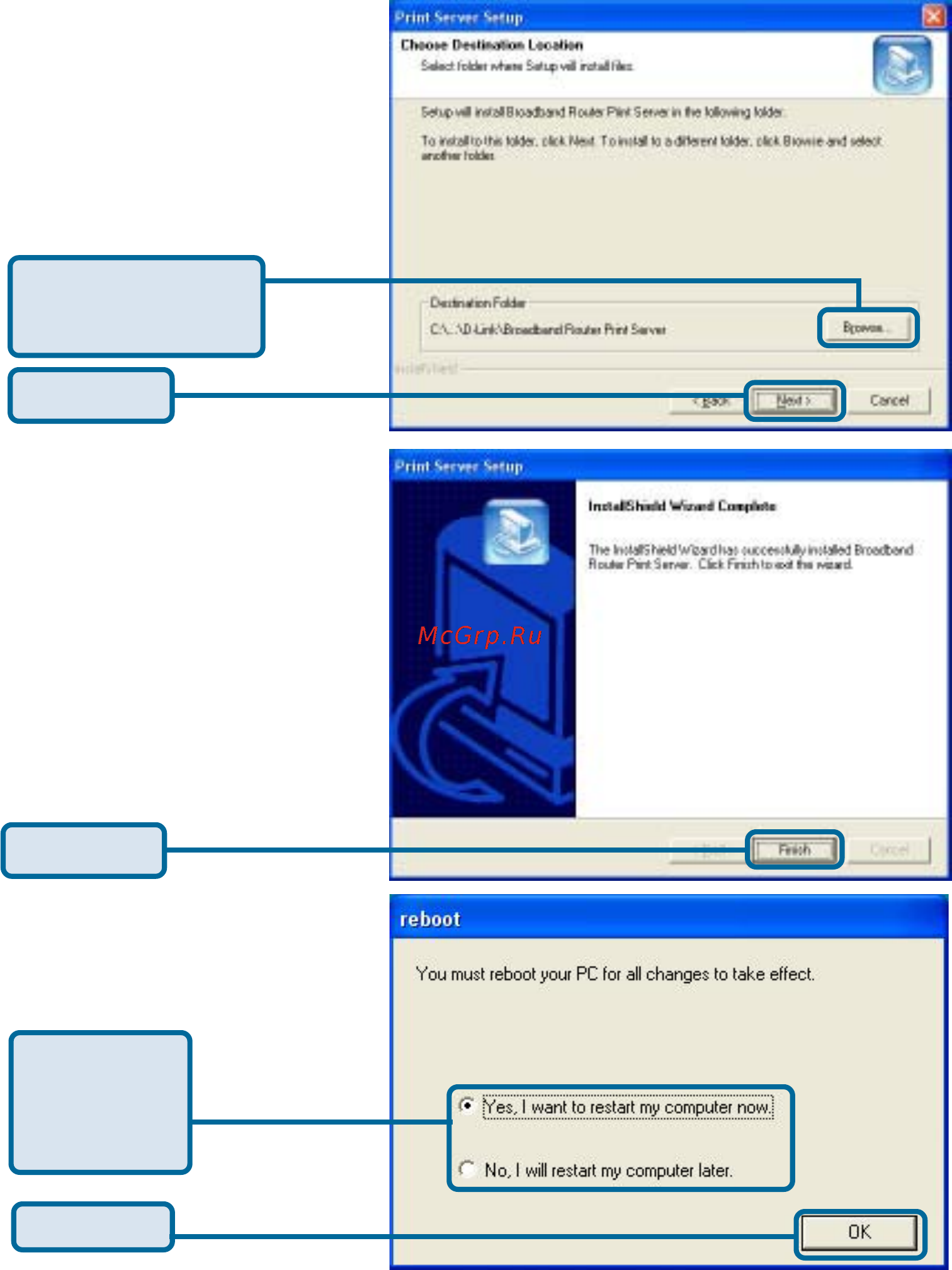 D-Link DI-704UP [59/108] Installing the print server software continued