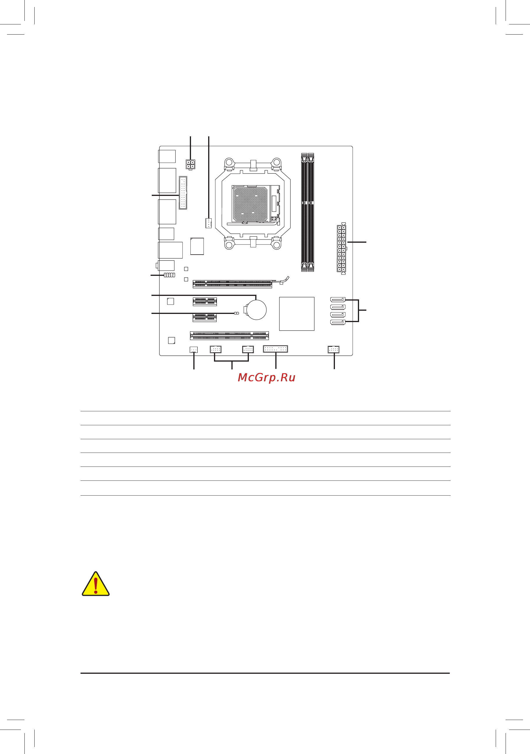 Gigabyte GA-M68MT-S2 (rev.1.3) [9/17] 7 внутренние интерфейсные разъемы