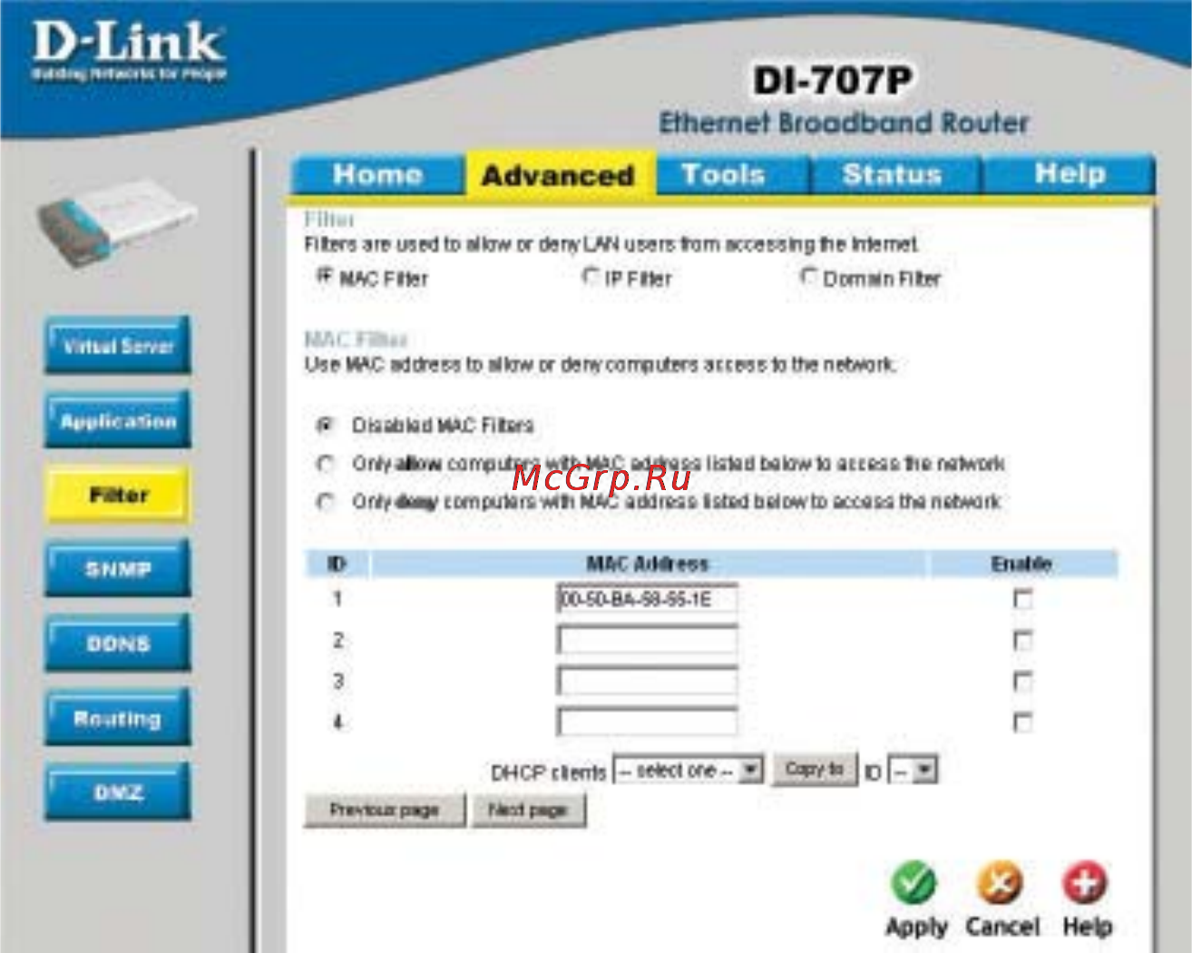 D-Link DI-707P [21/74] Using the configuration menu