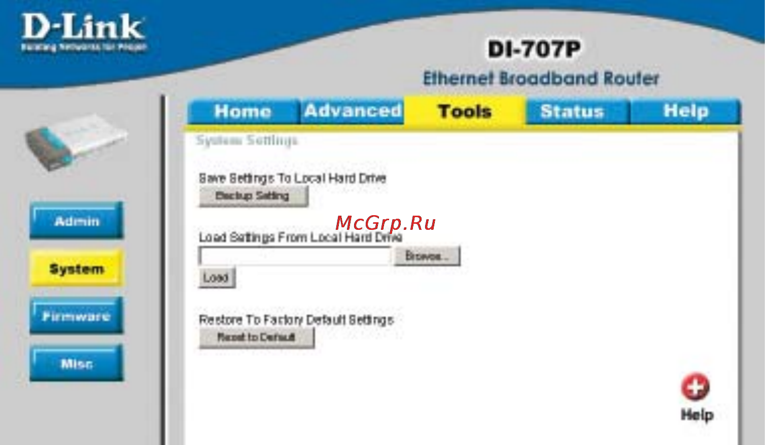 D-Link DI-707P [30/74] Using the configuration menu