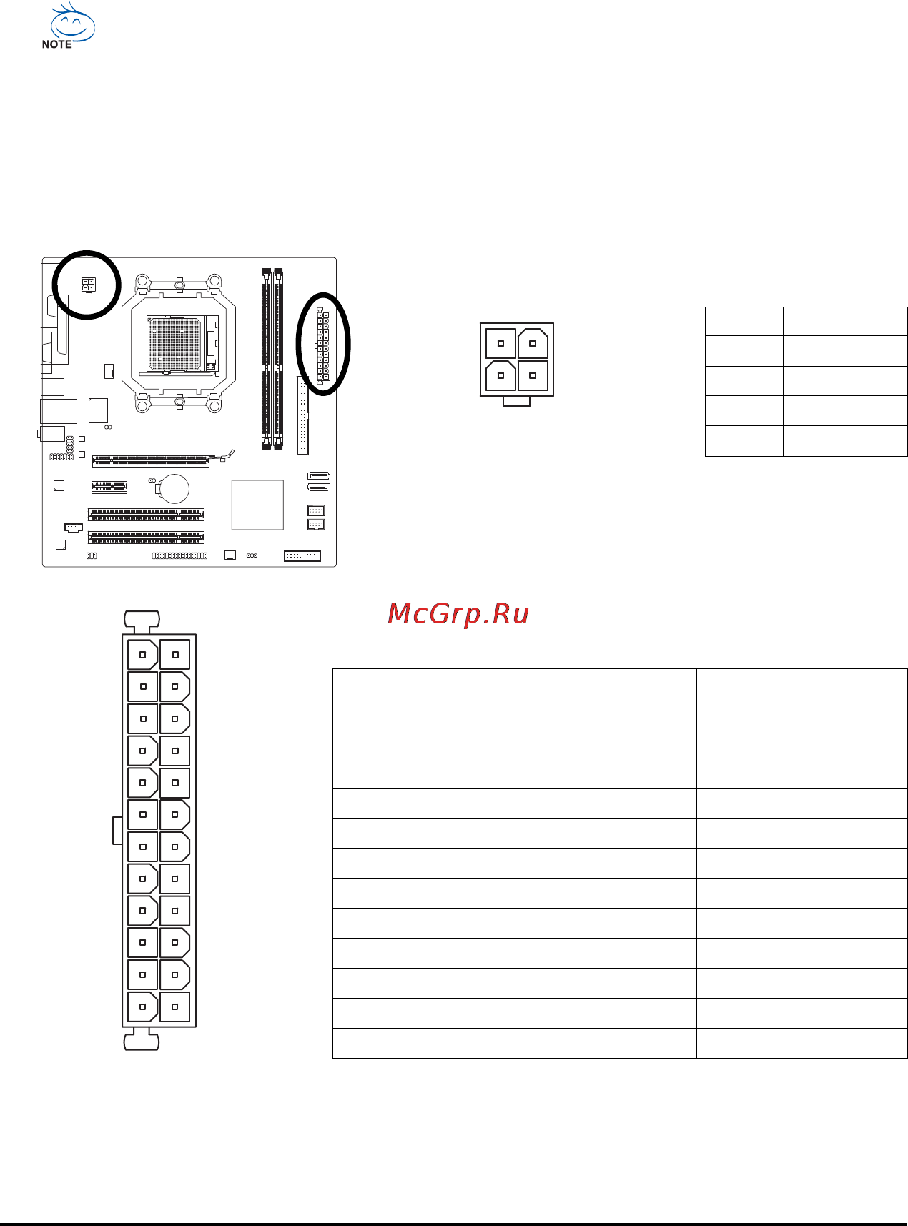 Gigabyte GA-M68M-S2 (rev.1) [21/96] 2 atx_12v atx 2x2 12v power connector and 2x12 main power connector