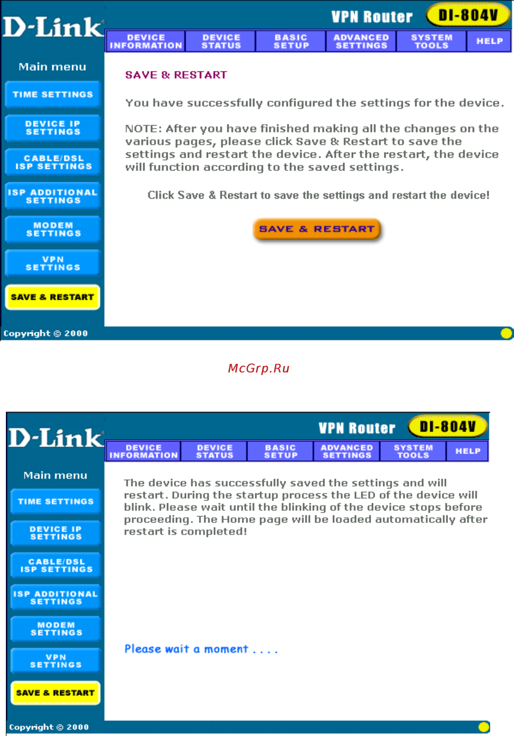 D-Link DI-804V [17/52] Save restart