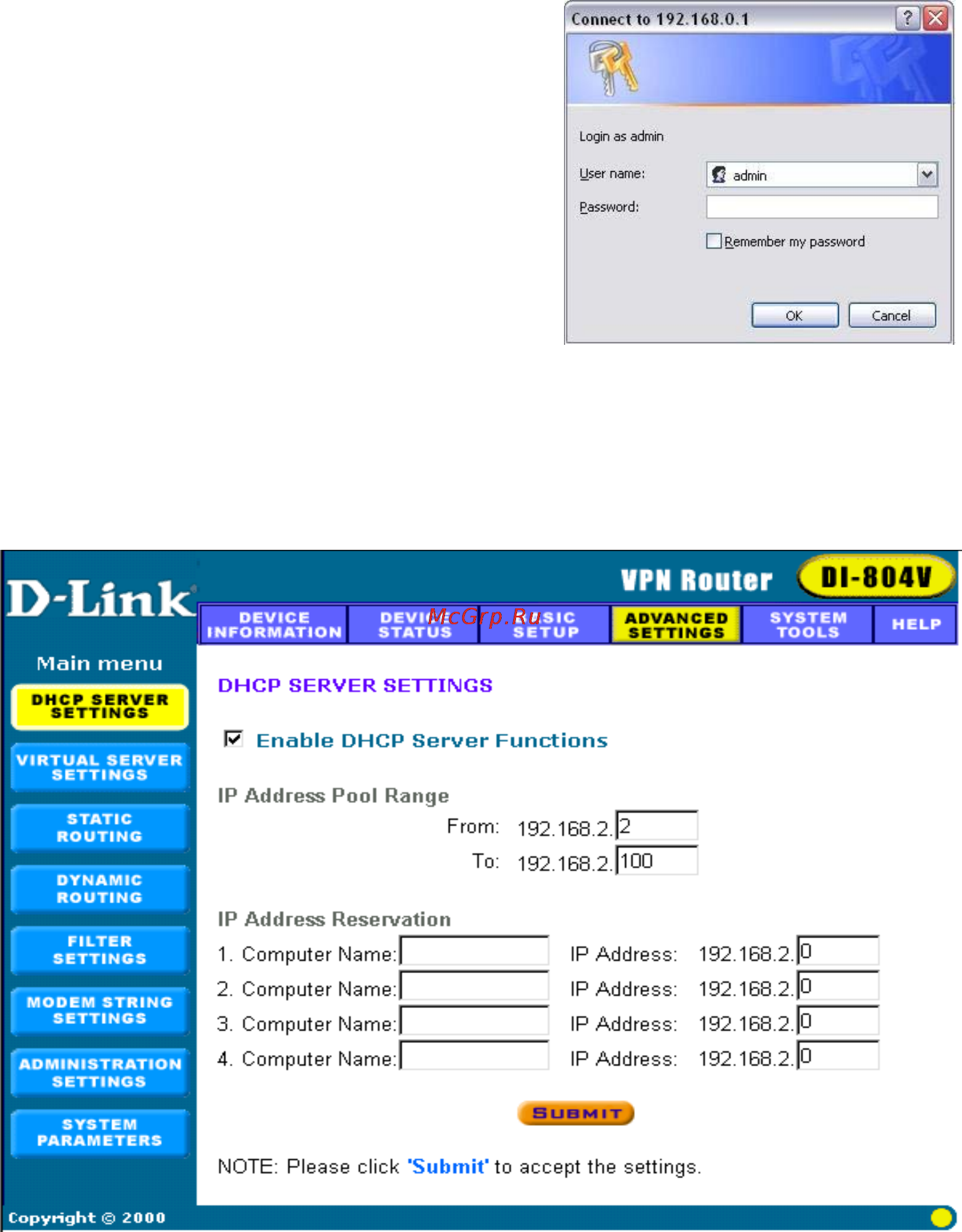 D-Link DI-804V [20/52] Advanced settings