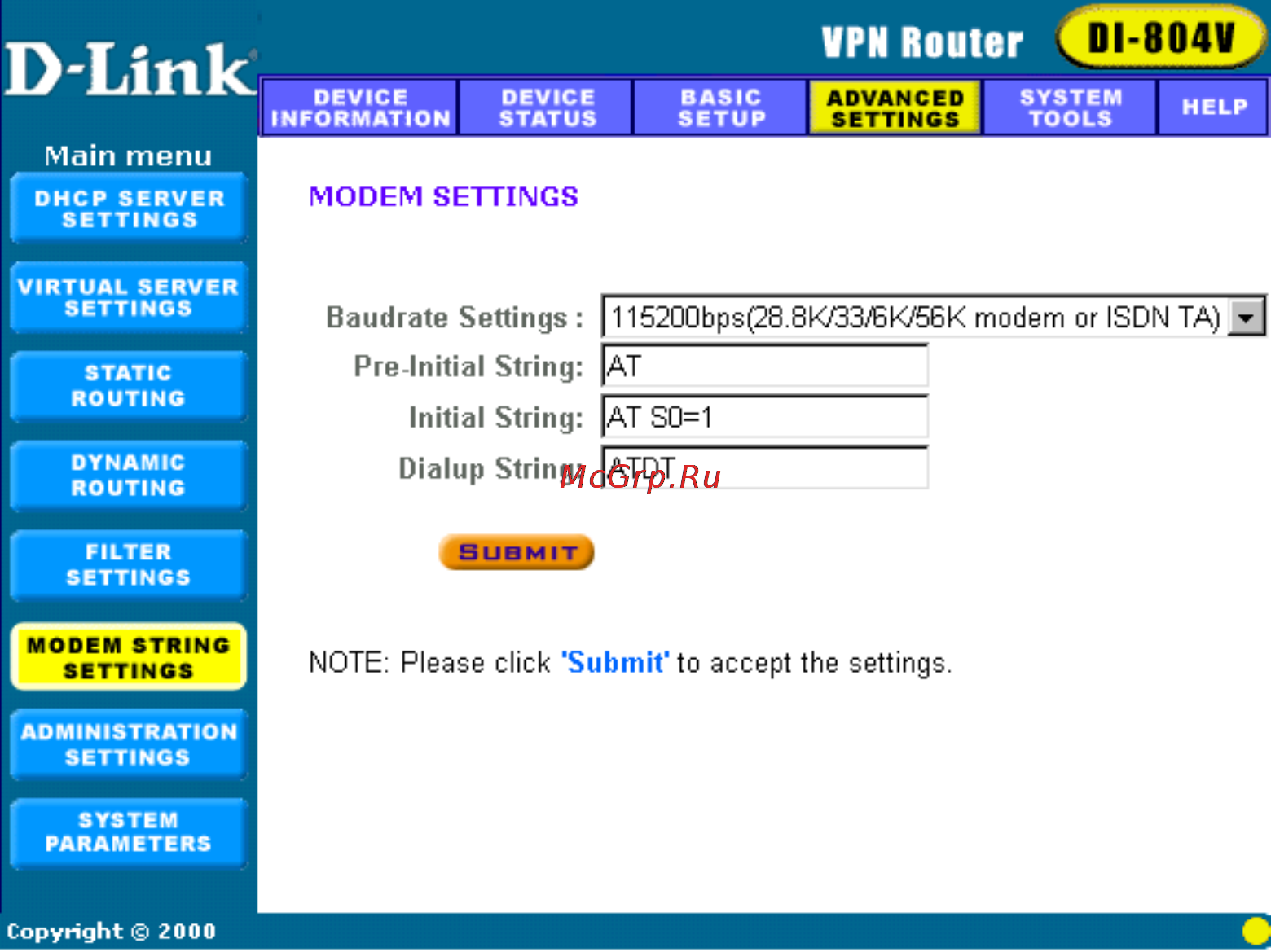 D-Link DI-804V [25/52] Administration settings