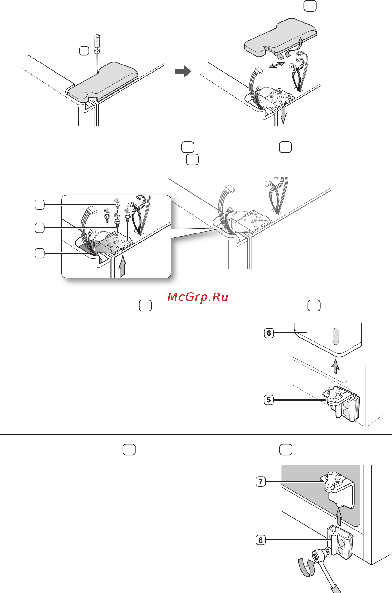 Samsung RSH-1 NTIS [12/42] Демонтаж дверцы холодильной камеры
