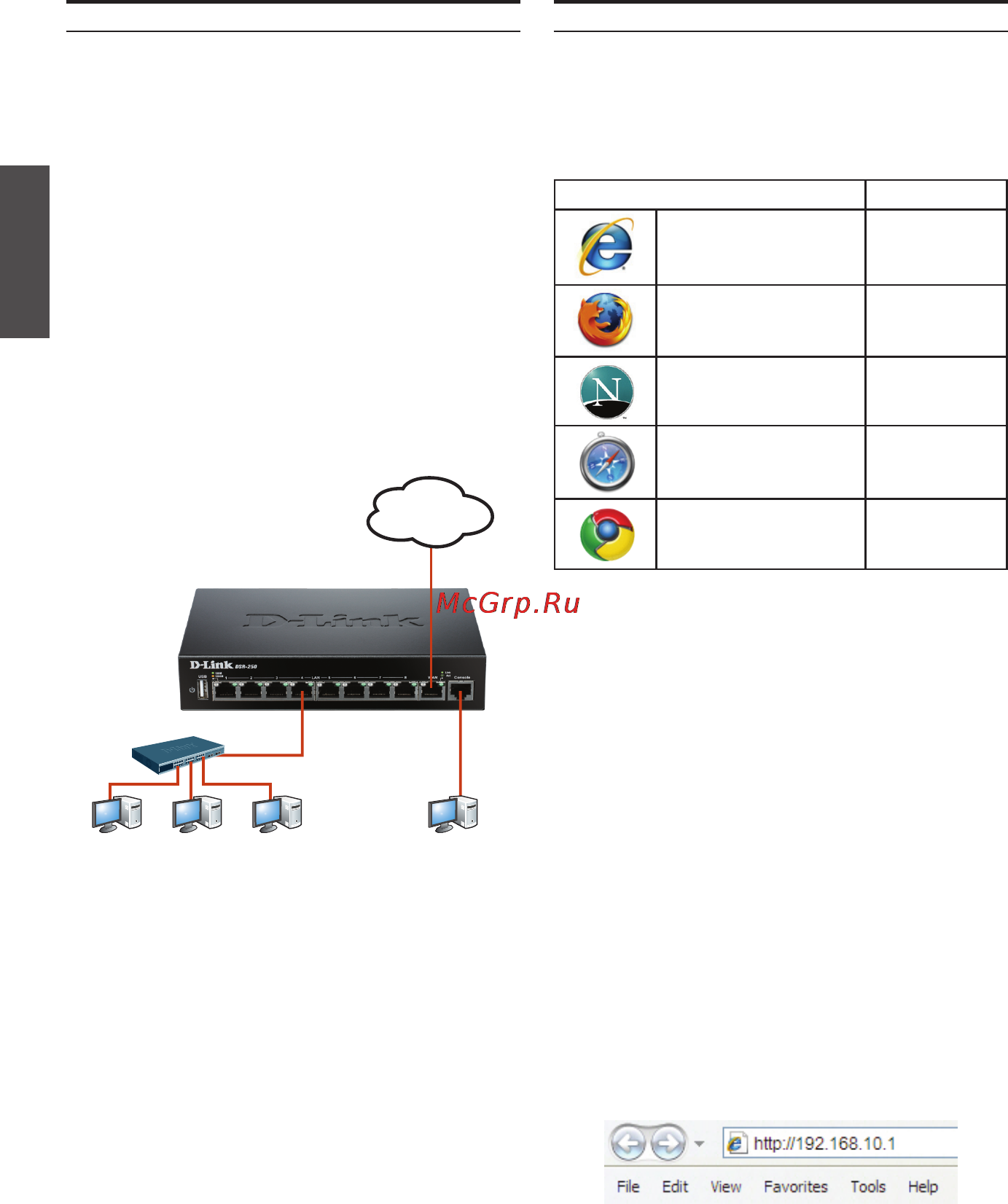D-Link DSR-250 [4/6] Начальная настройка устройства