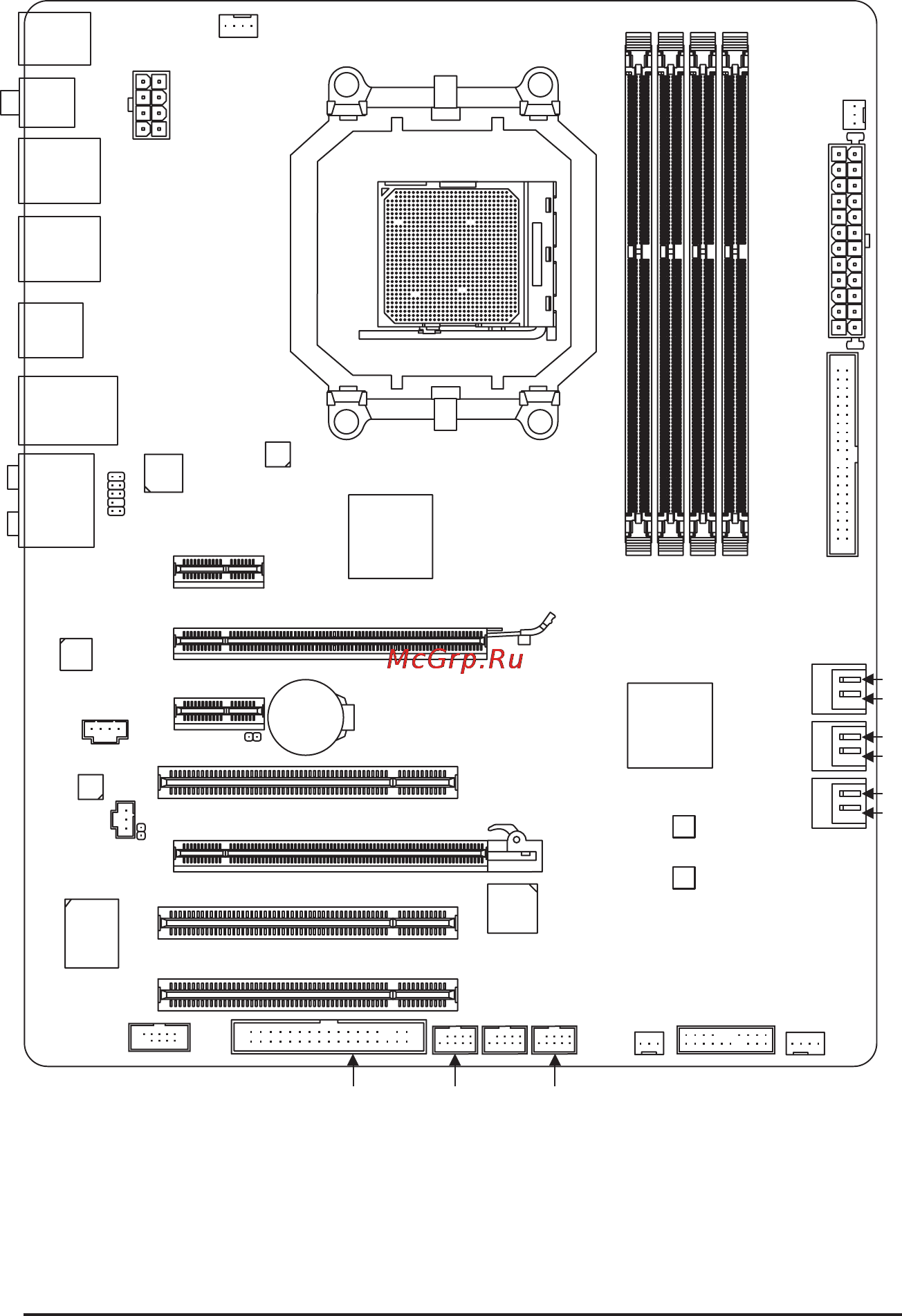 Gigabyte GA-790XT-USB3 (rev.1) [7/112] Ga 790xt usb3 motherboard layout