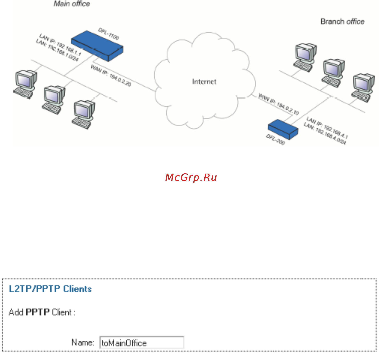 D-Link DFL-1100 [105/151] Туннель vpn lan to lan по протоколу pptp