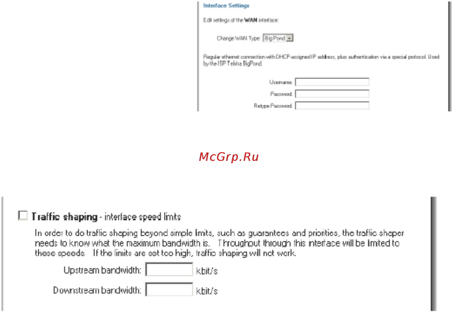 D-Link DFL-1100 [25/151] Параметры интерфейса wan использование bigpond