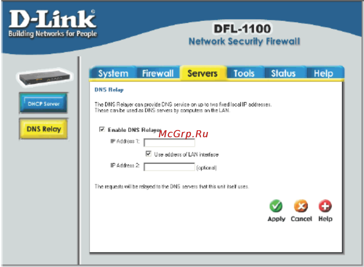 D-Link DFL-1100 [82/151] Меню dns relay агент пересылки dns relay