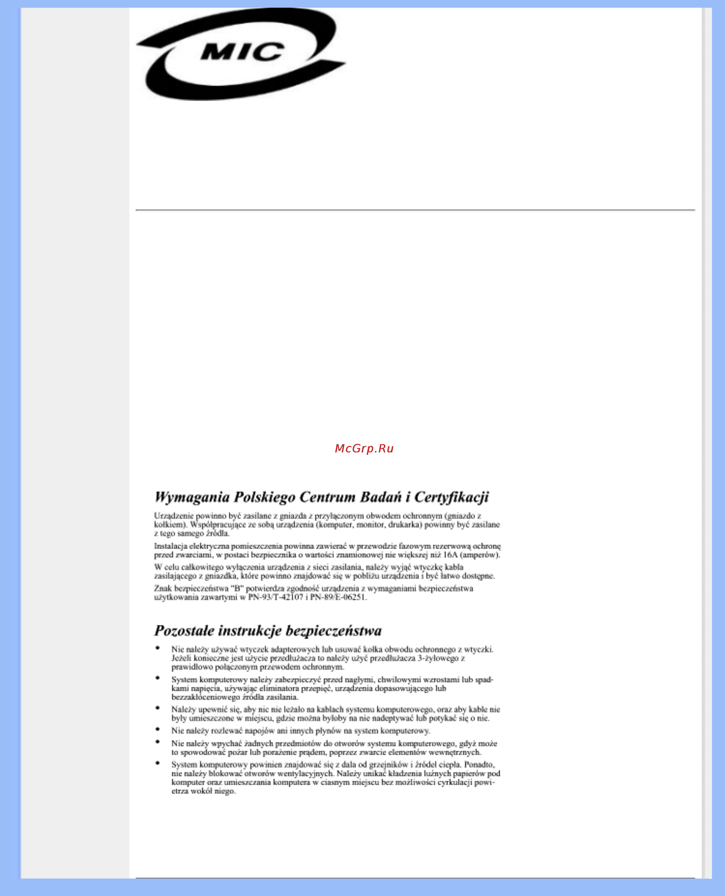 Philips 150C5BS [48/88] Polish center for testing and certification notice