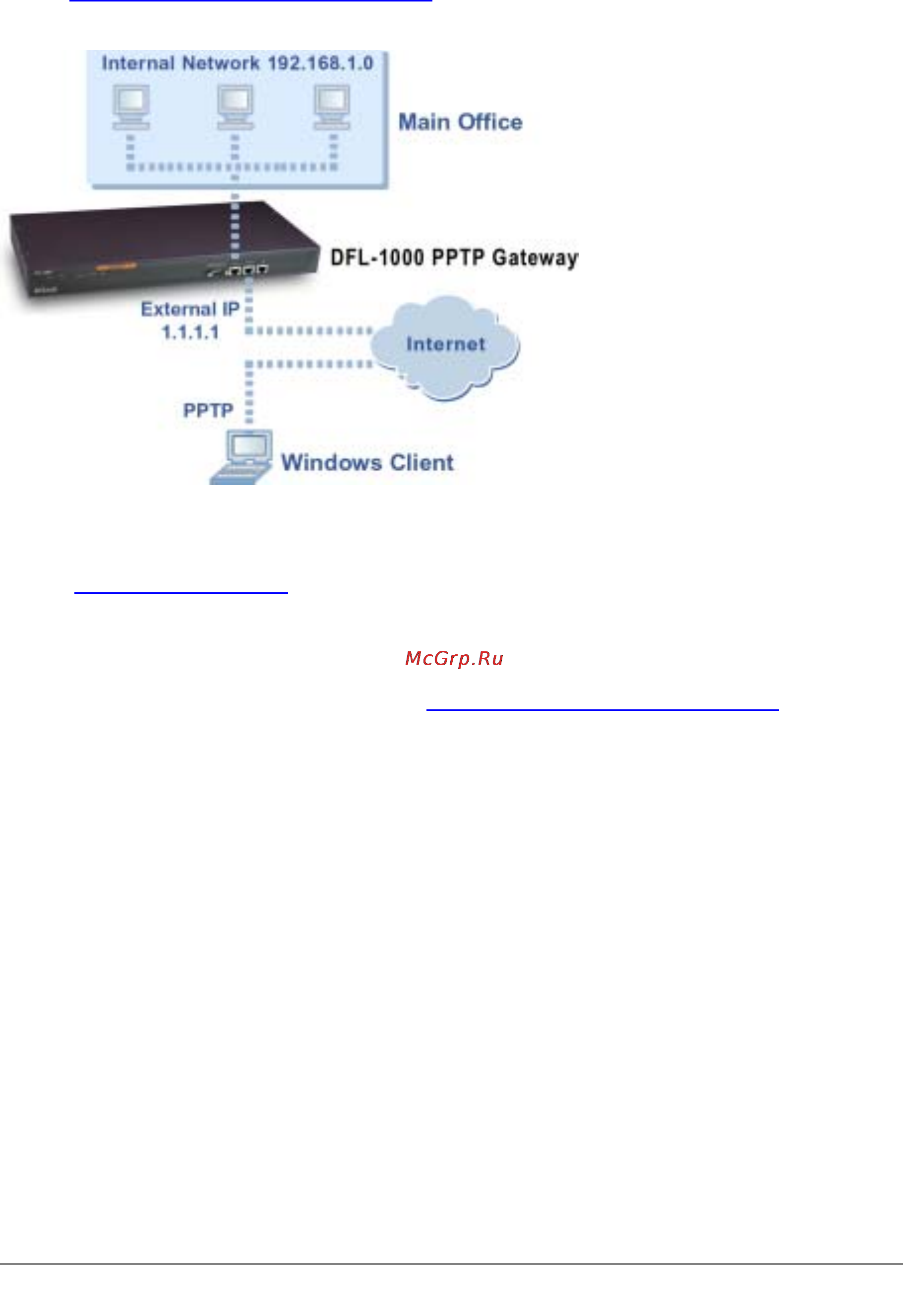 D-Link DFL-1000 [104/168] Configuring the dfl 1000 npg as a pptp gateway