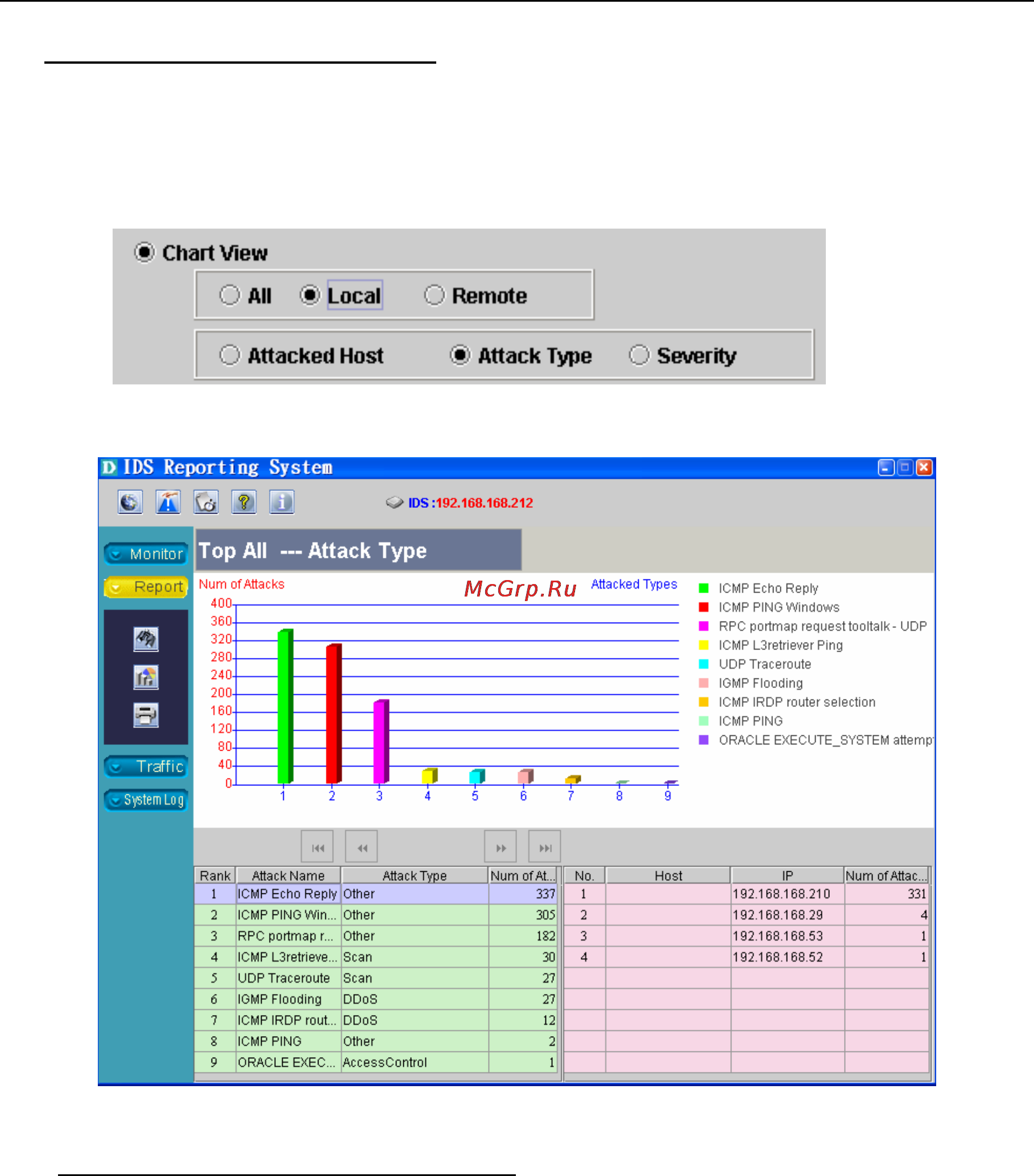 D-Link DFL-2400 [92/112] Figure 8 10 the inquiry screen of attack types ranking figure 8 10 the inquiry screen of attack types ranking
