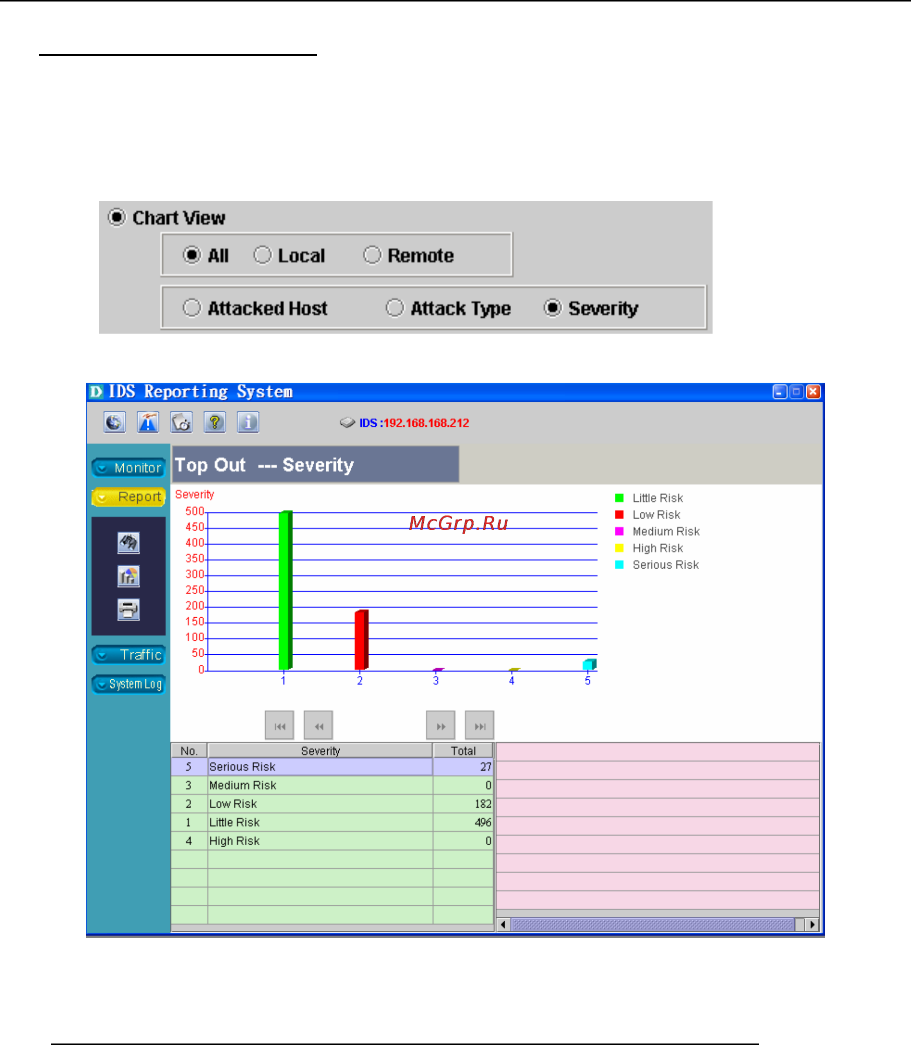 D-Link DFL-2400 [94/112] Figure 8 13 the inquiry screen of attack warning ranking