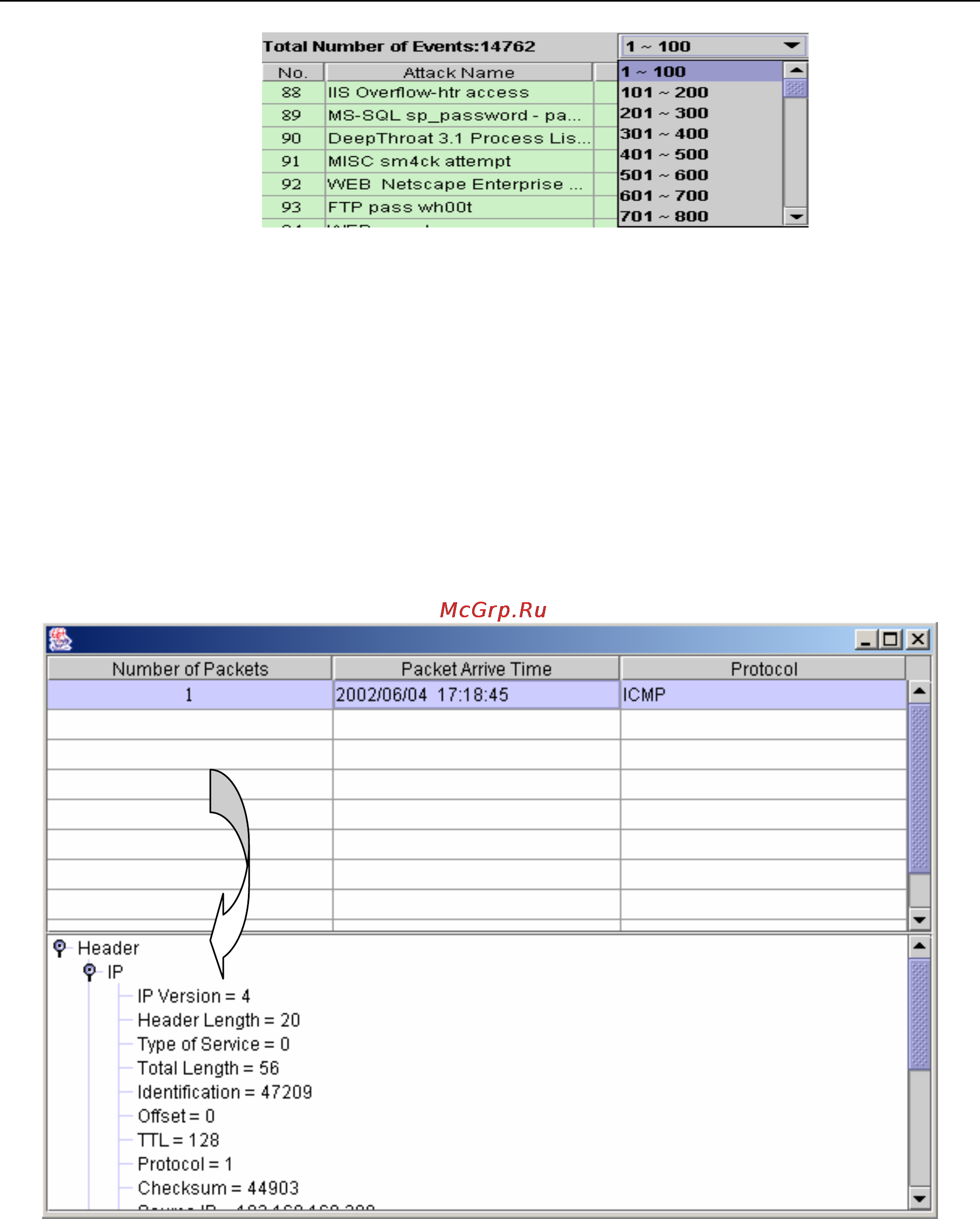 D-Link DFL-2400 [96/112] Figure 8 17 the screen of number of attack events