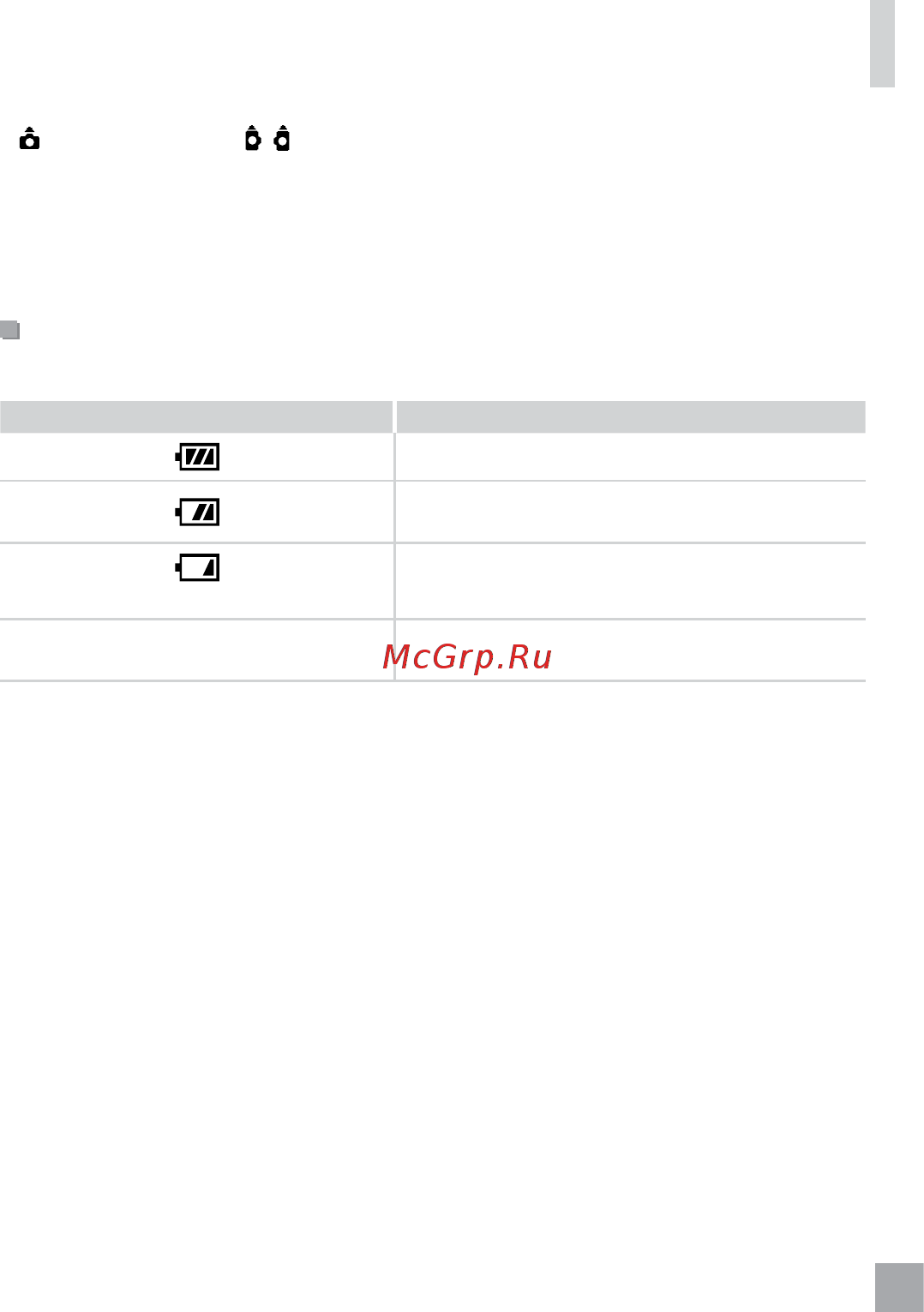 Canon SX500 IS [203/225] Уровень заряда аккумулятора