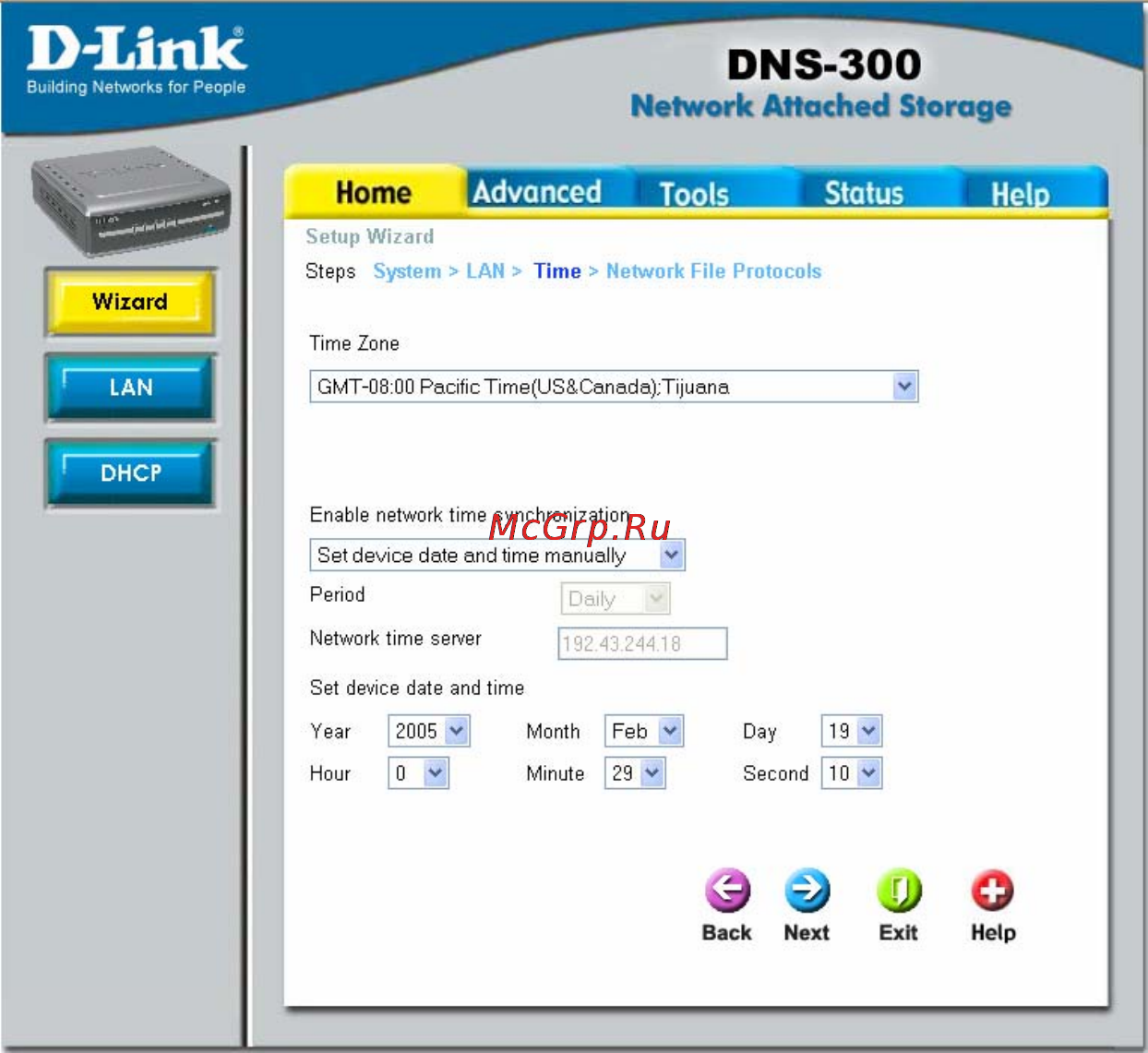 D-Link DNS-300 [25/70] Setup time settings
