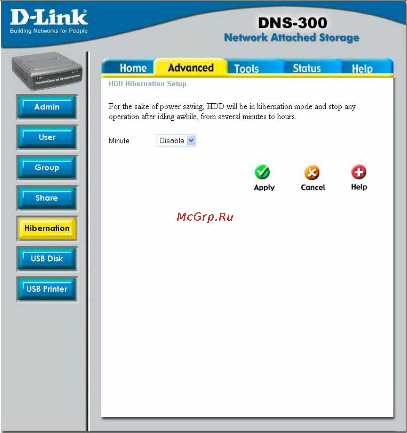 D-Link DNS-300 [42/70] Hard drive hibernation