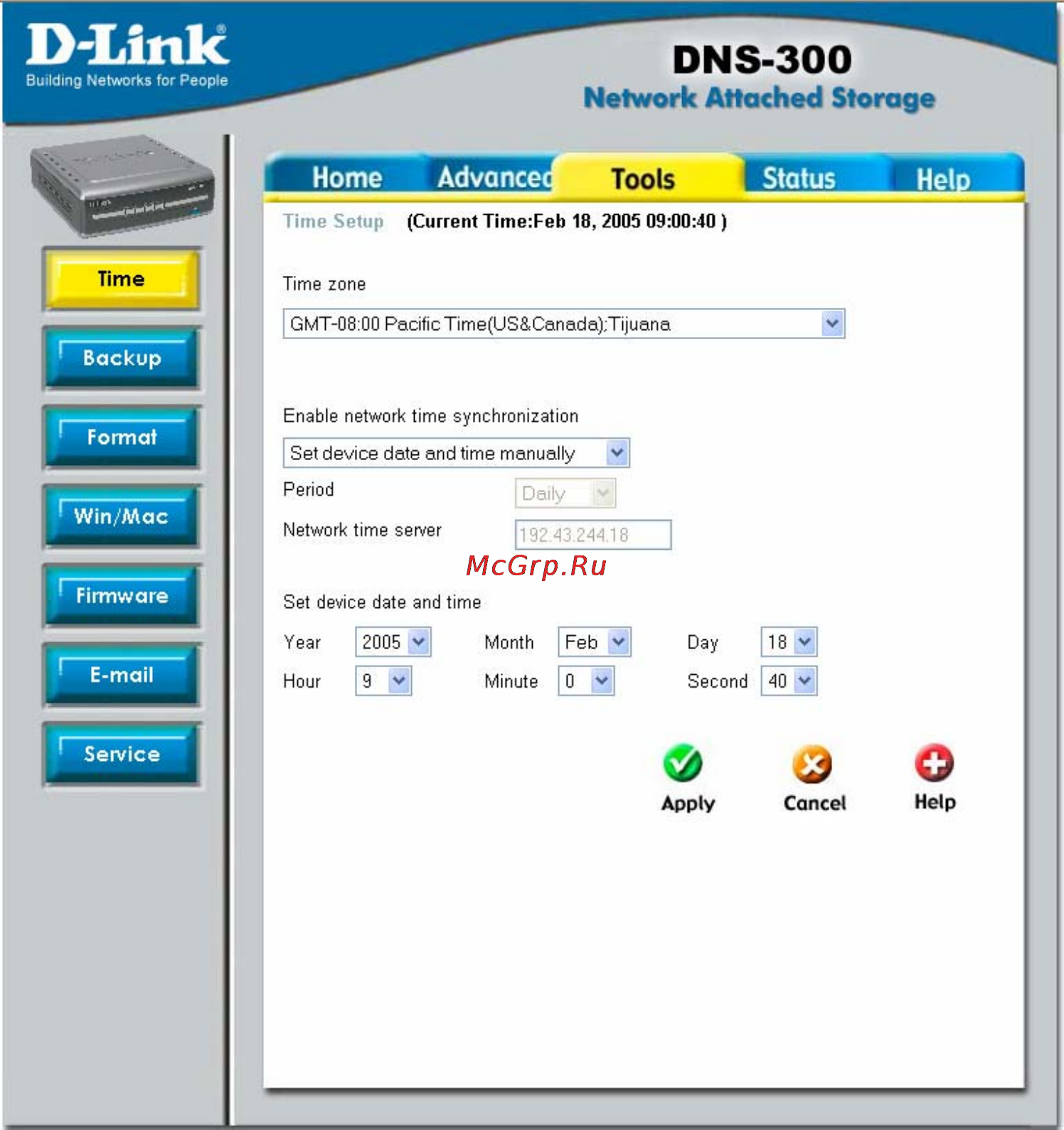 D-Link DNS-300 [48/70] Connecting to an ntp server