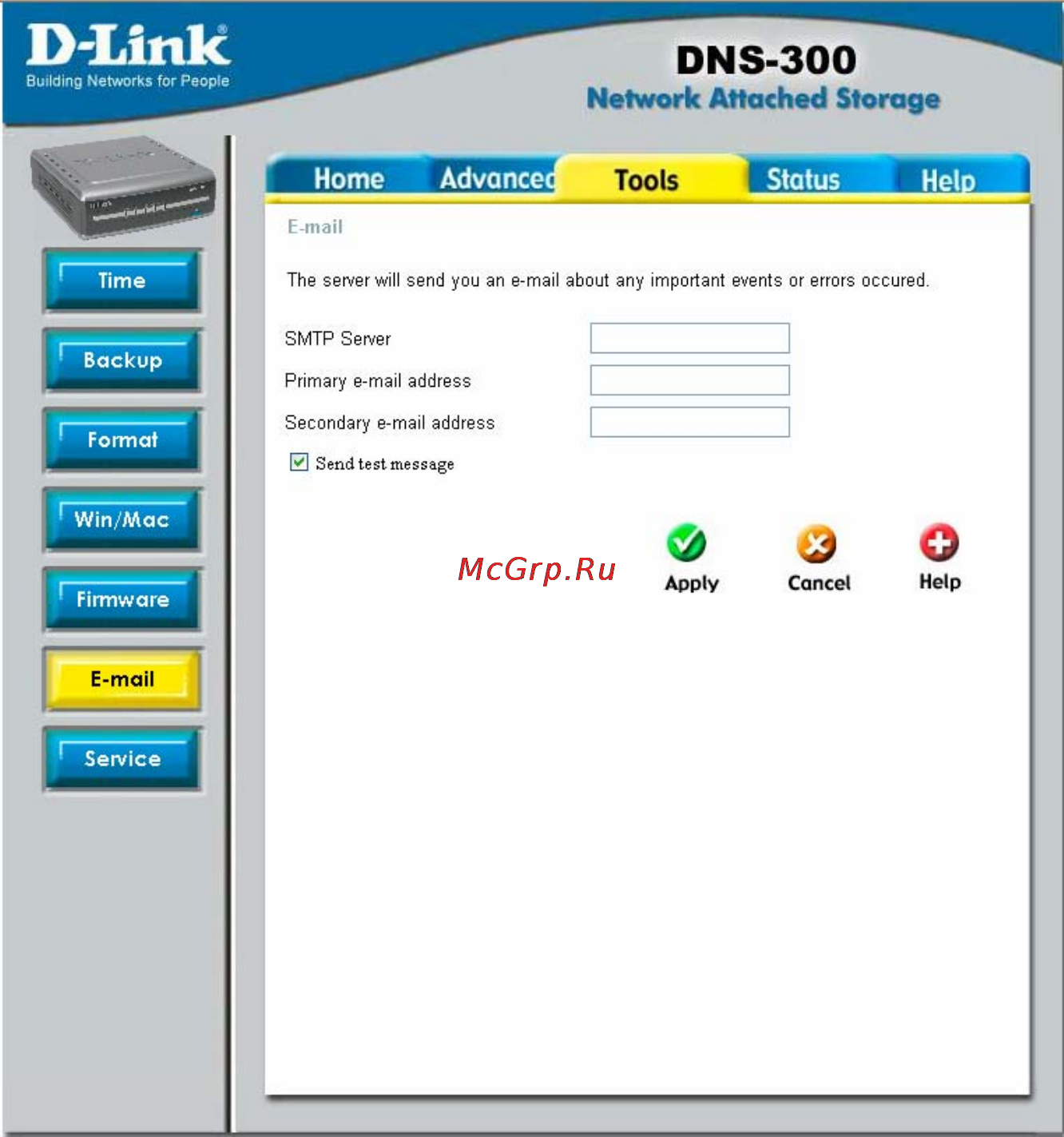 D-Link DNS-300 [59/70] E mail notifications