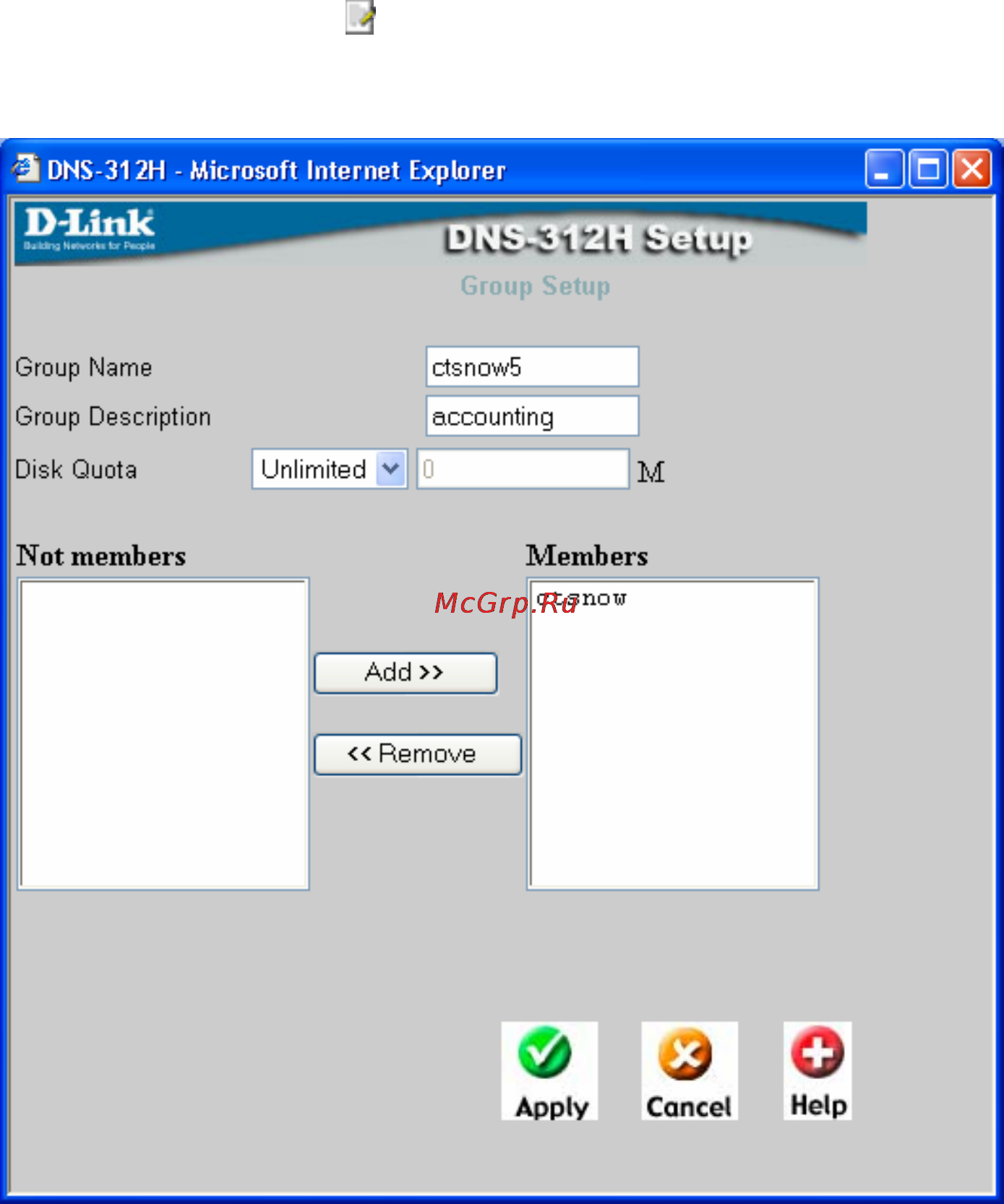 D-Link DNS-312H [32/66] Editing group information