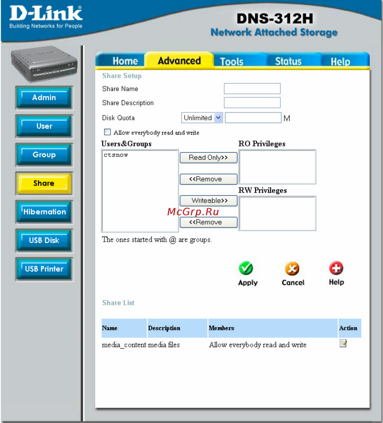 D-Link DNS-312H Инструкция по эксплуатации онлайн [34/66] 42245