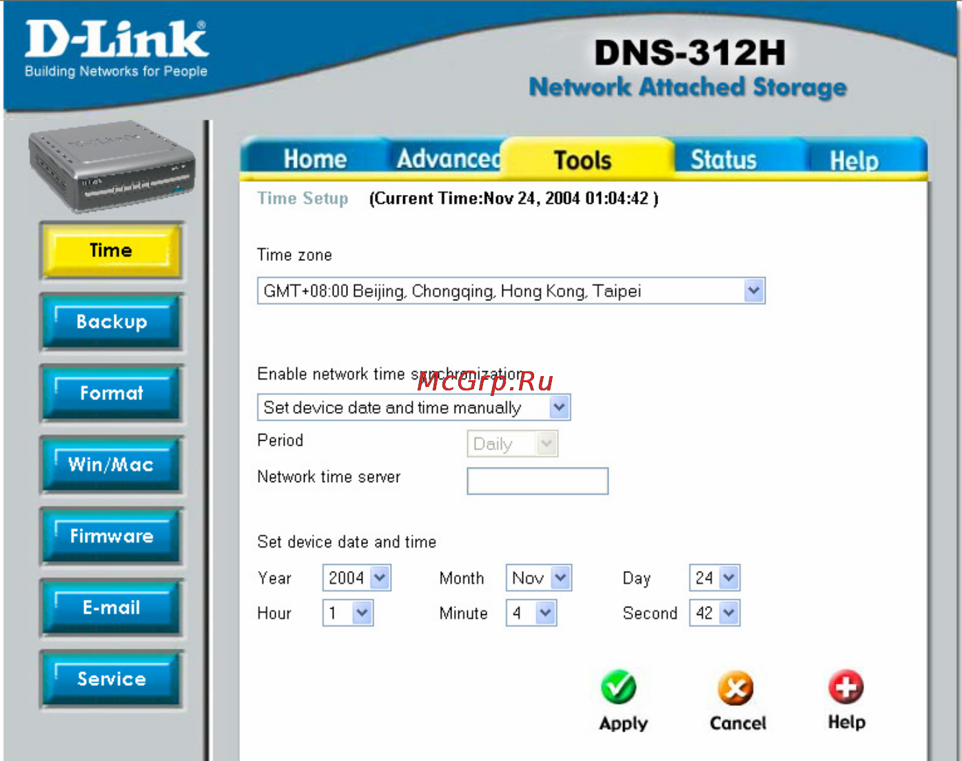 D-Link DNS-312H [43/66] Time setup