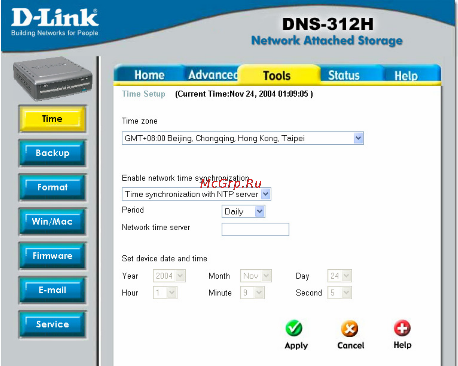 D-Link DNS-312H [44/66] Connecting to an ntp server