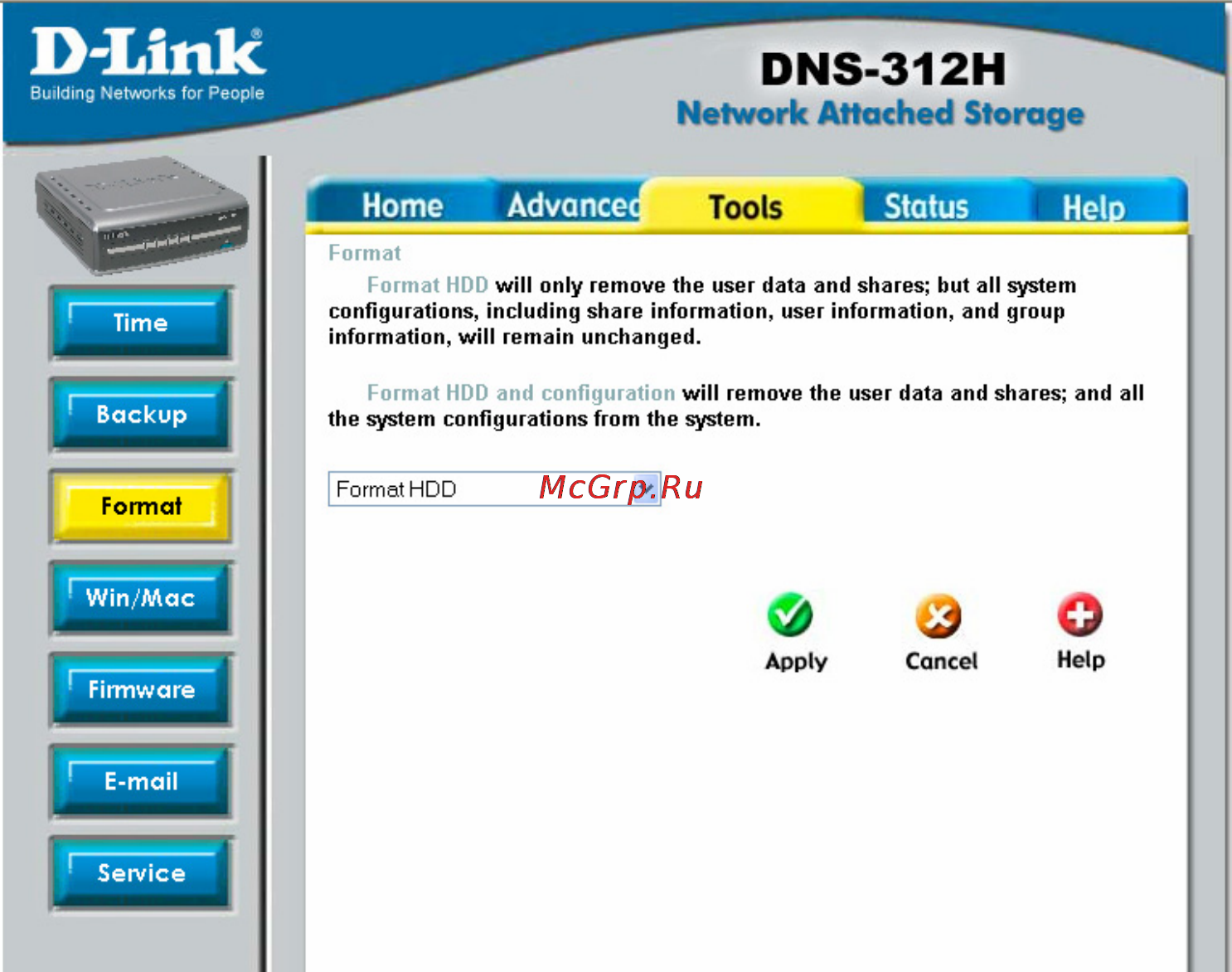 D-Link DNS-312H [48/66] Format hard drive