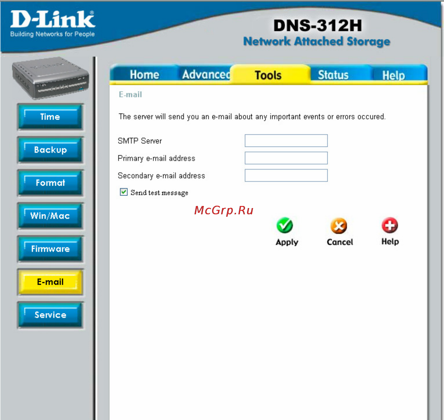D-Link DNS-312H [54/66] E mail notifications