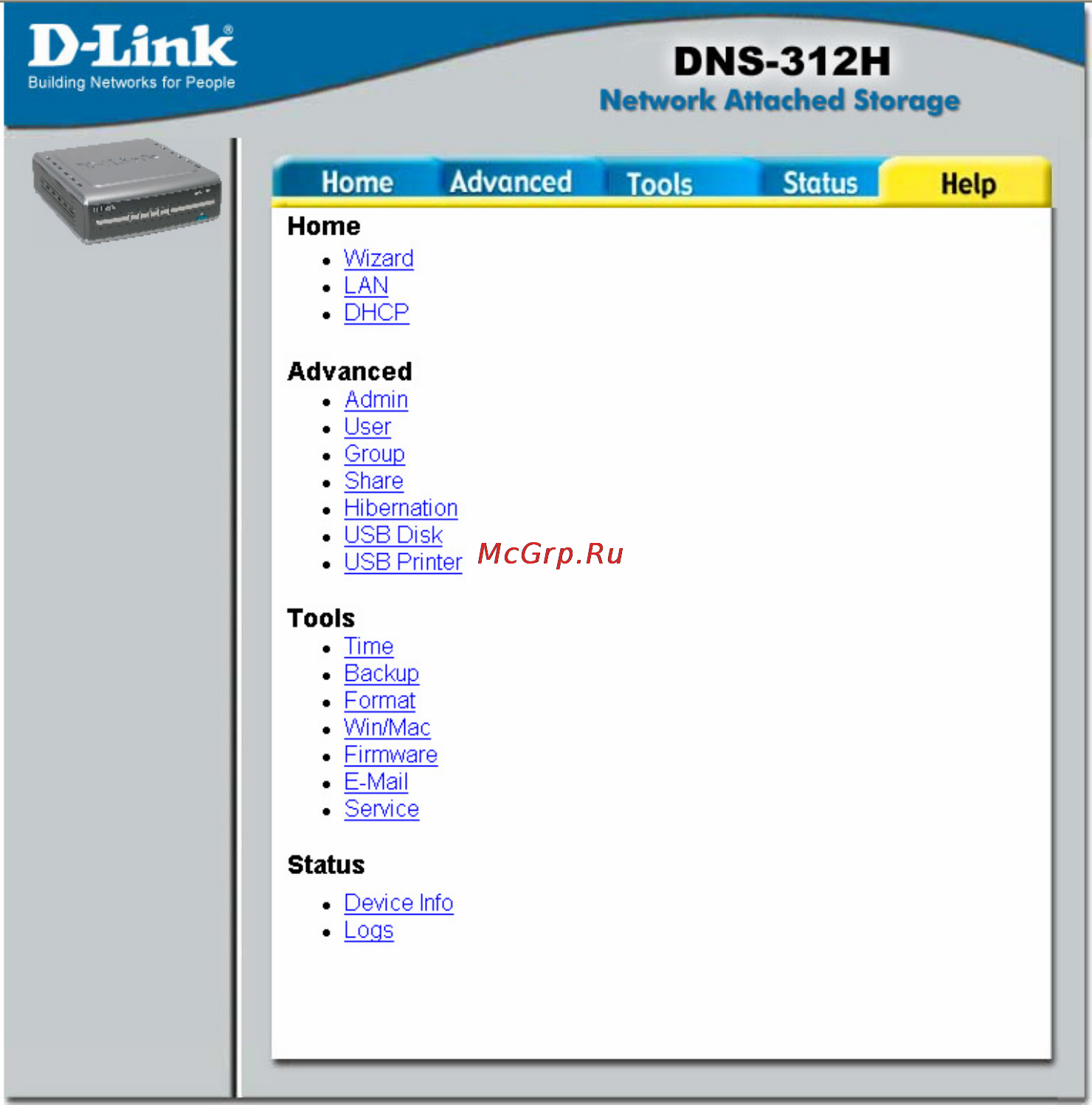 D-Link DNS-312H [63/66] Overall help