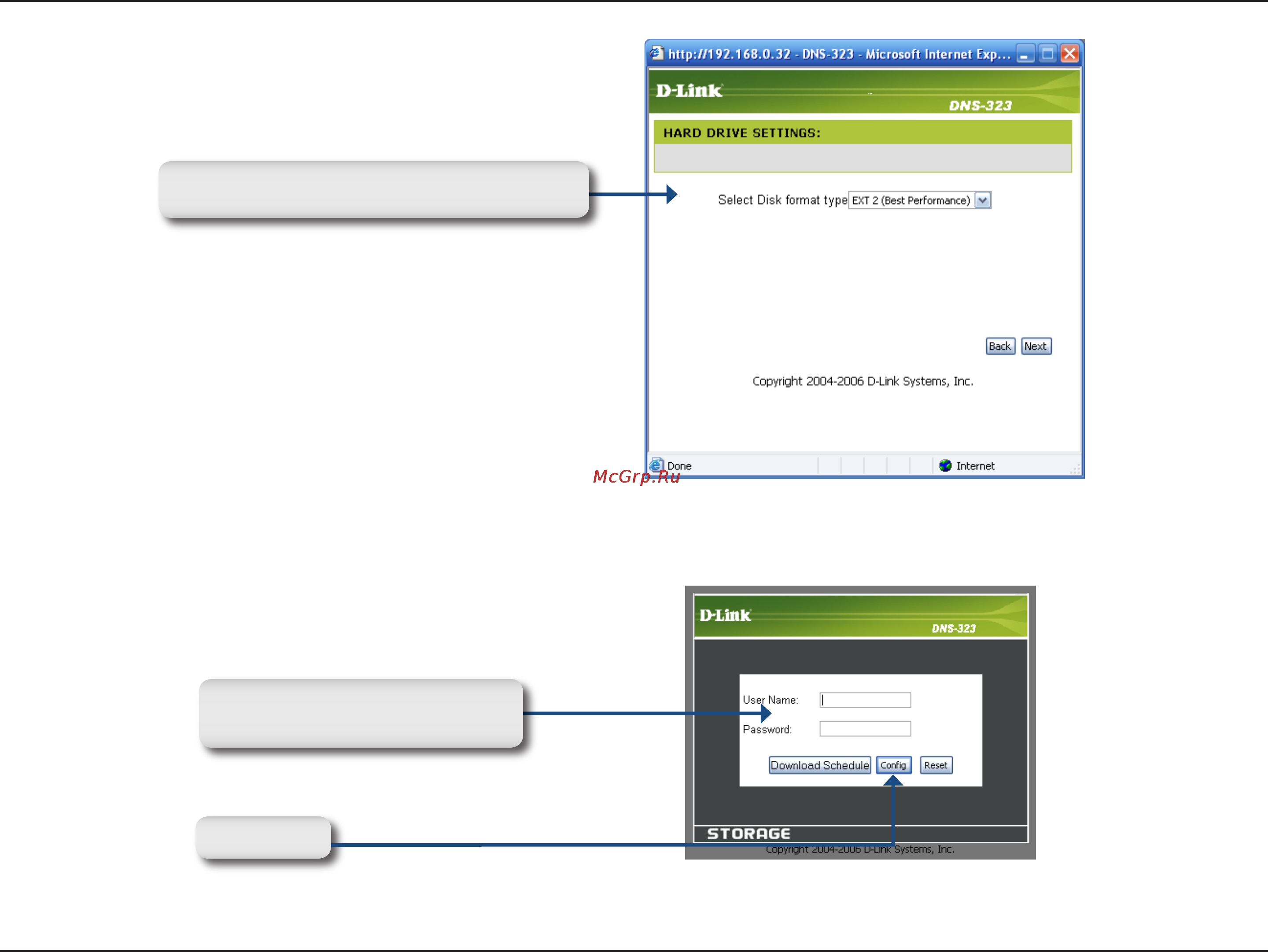 D-Link DNS-323 [15/70] When formatting of the drive completes the dns 323 will restart a restart countdown screen will appear and when the restart is complete the login screen will appear