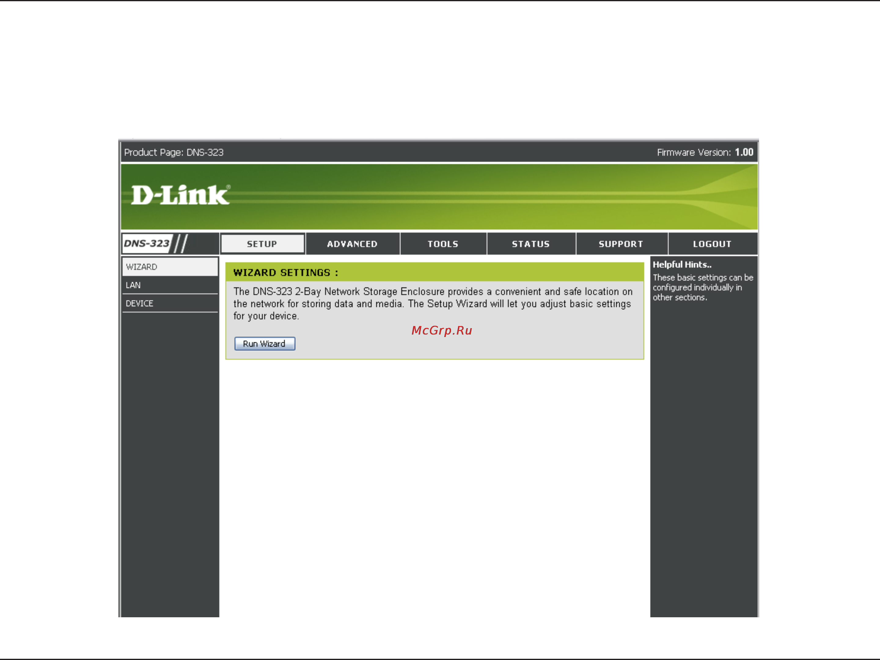 D-Link DNS-323 [16/70] After logging in you will be redirected to the dns 323 web ui