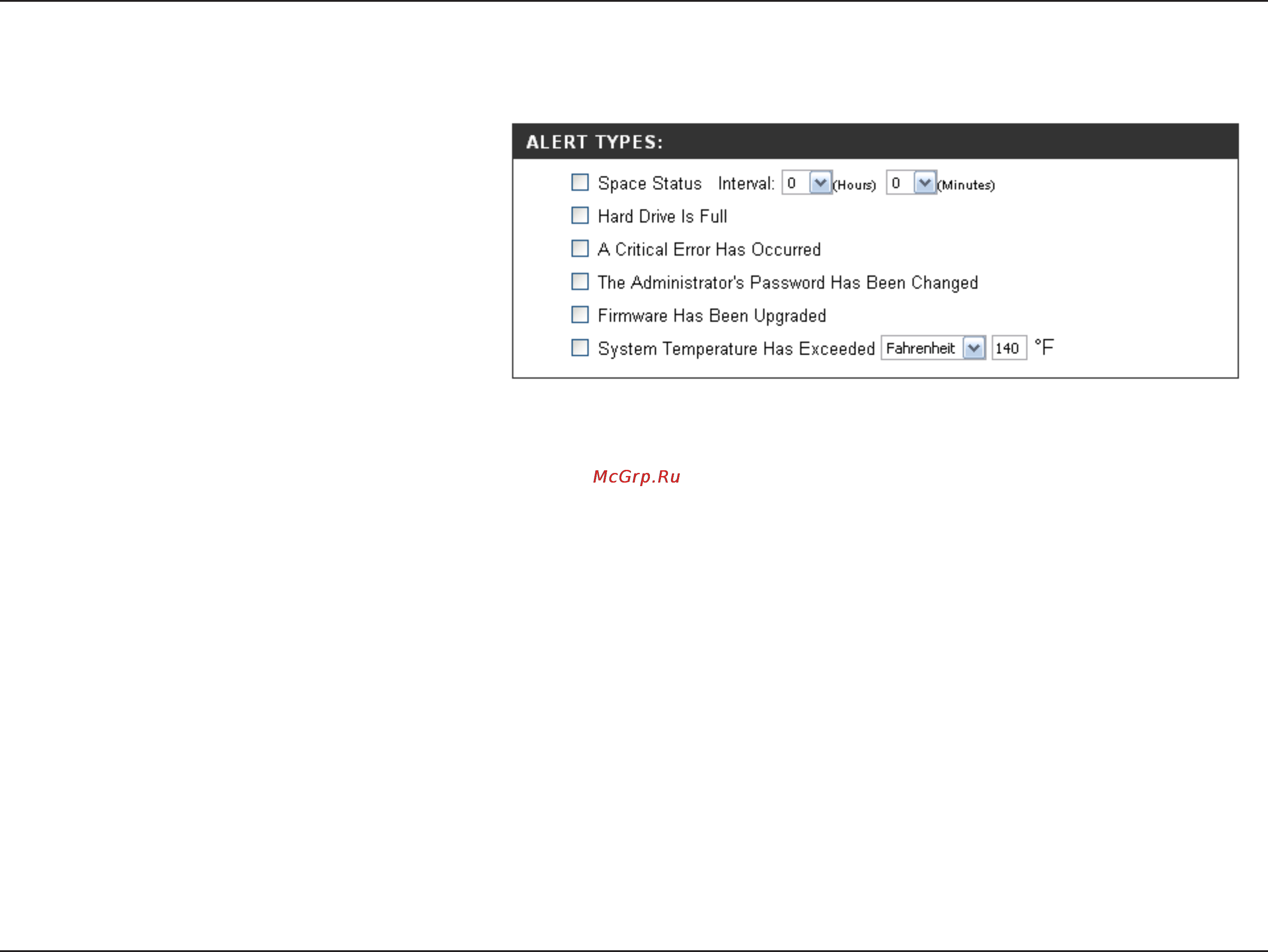 D-Link DNS-323 [43/70] E mail alert types