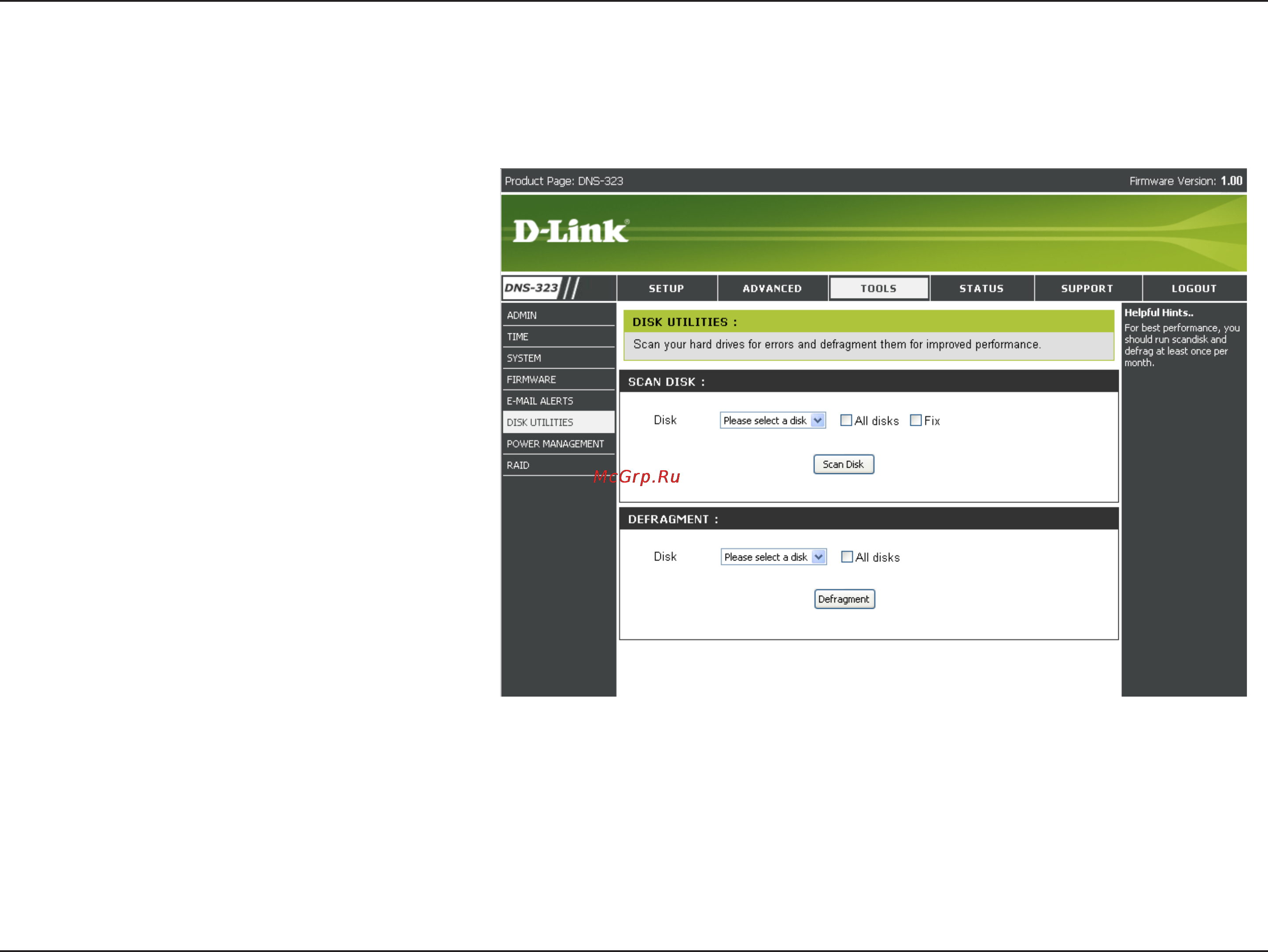 D-Link DNS-323 [44/70] Disk utilities