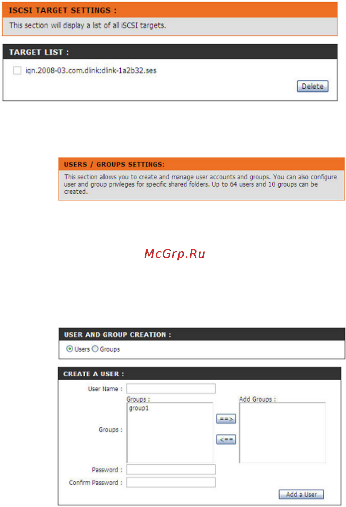 D-Link DNS-346 [36/88] Users and groups пользователи и группы