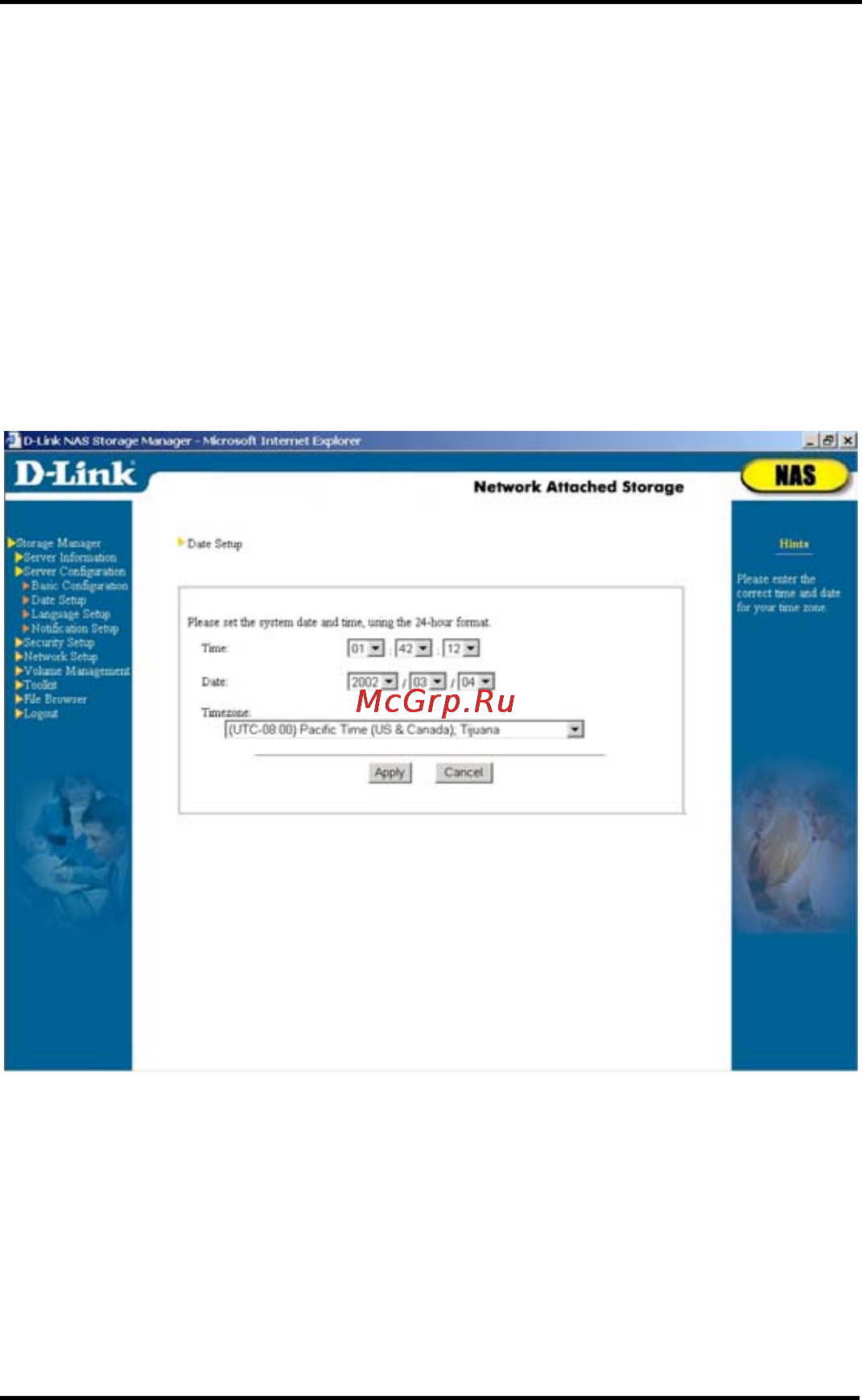 D-Link DNS-6040 [38/185] Date setup