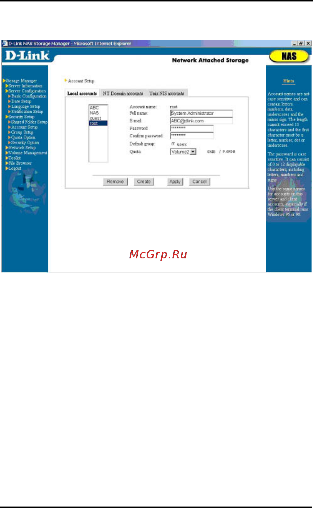 D-Link DNS-6040 Инструкция по эксплуатации онлайн [52/185] 42283