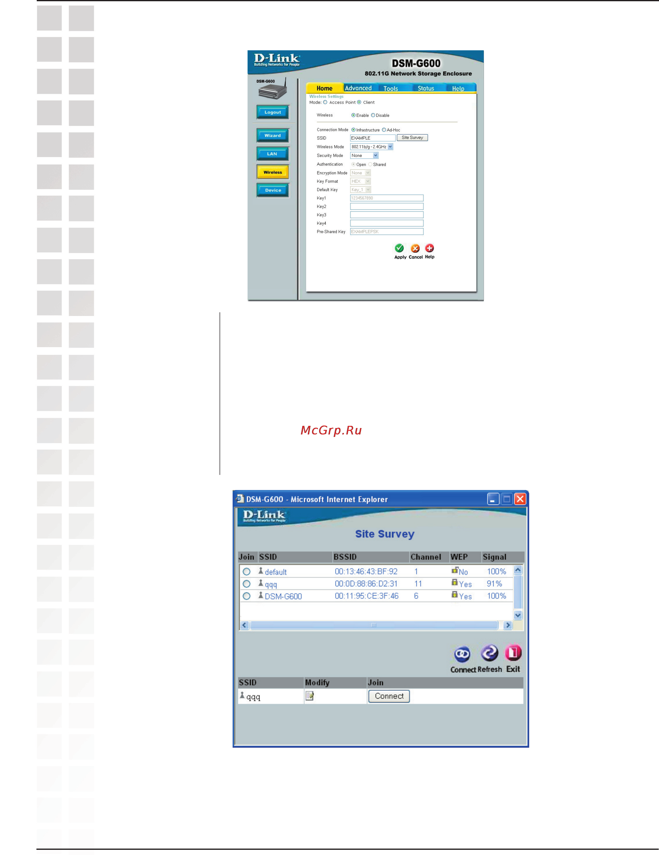 D-Link DSM-G600 [31/74] Wireless client mode
